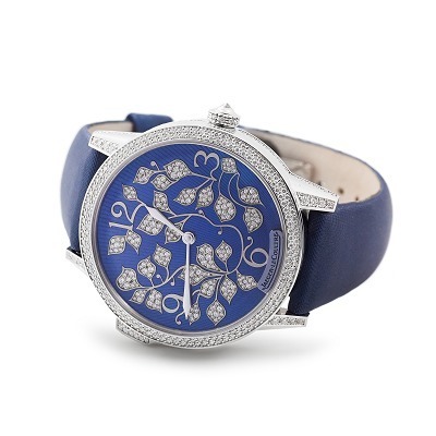 Jaeger-LeCoultre Rendez-Vous Ivy Minute Repeater Watch blue enamel dial with ivy motif