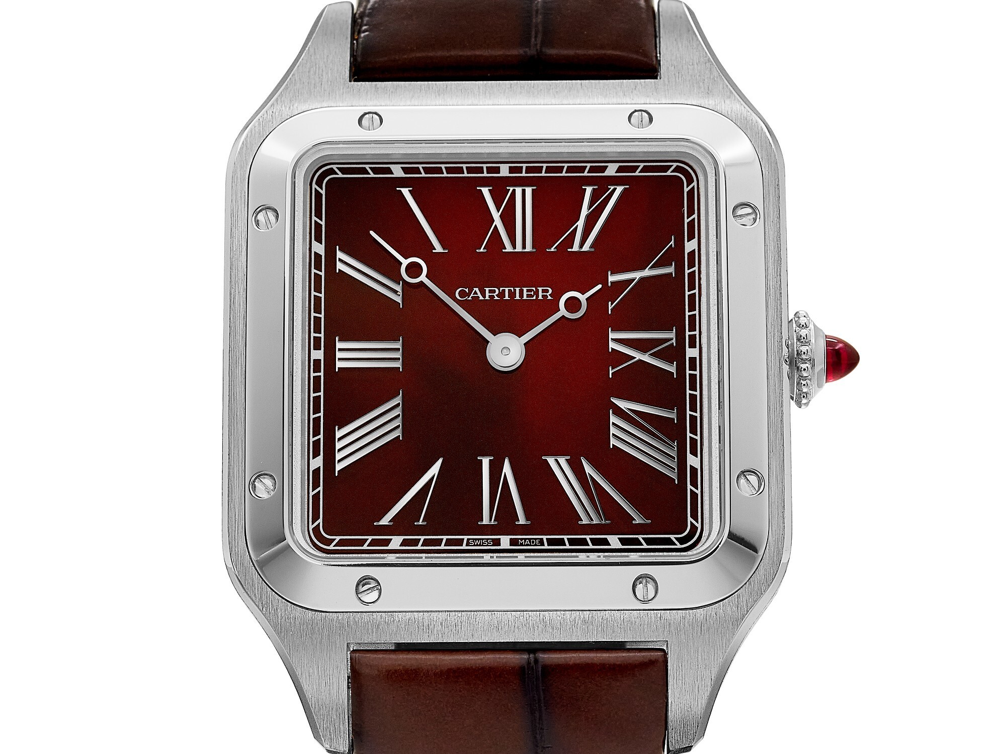 Cartier Santos-Dumont Rewind dial with reverse time display