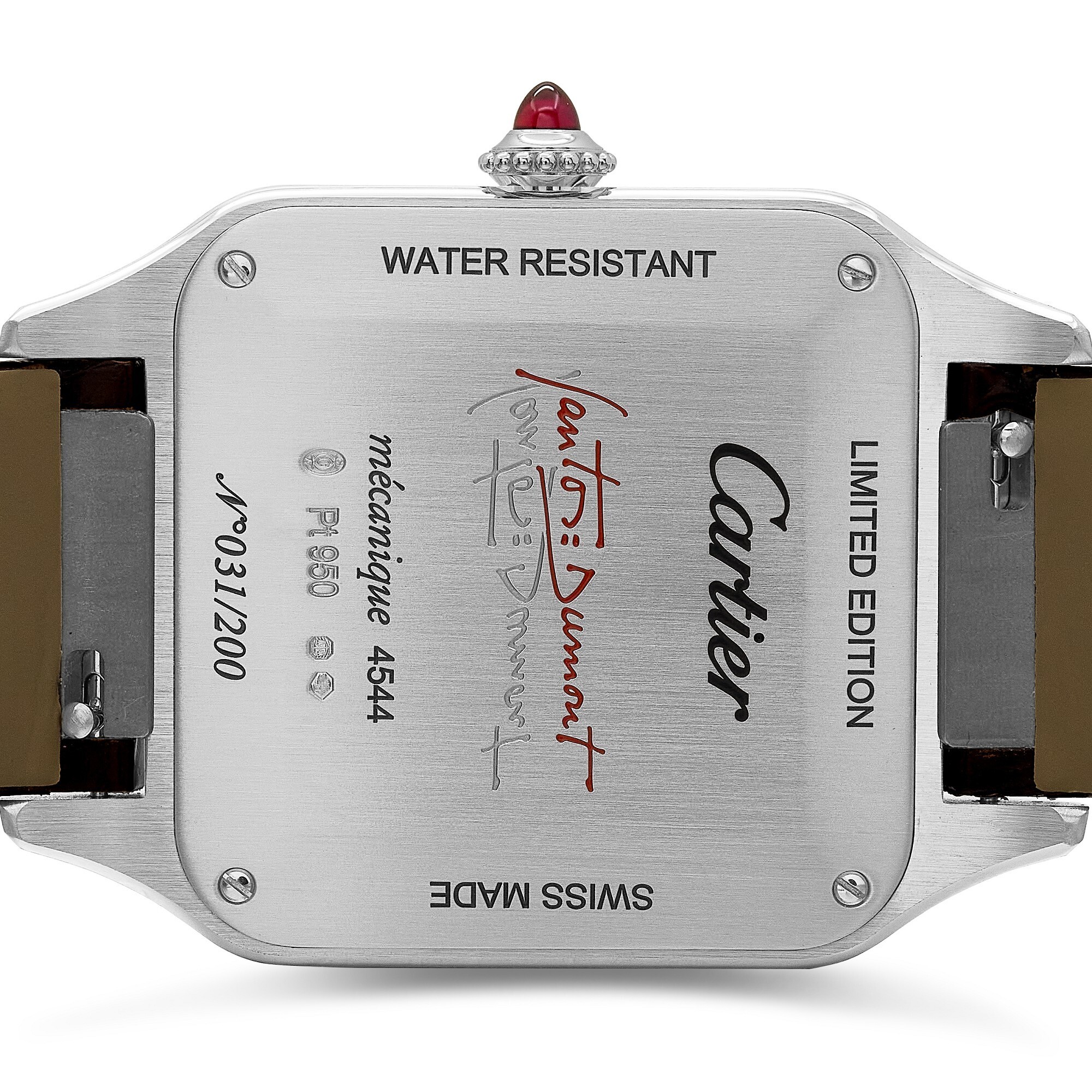 Reverse time display of Cartier Santos-Dumont Rewind