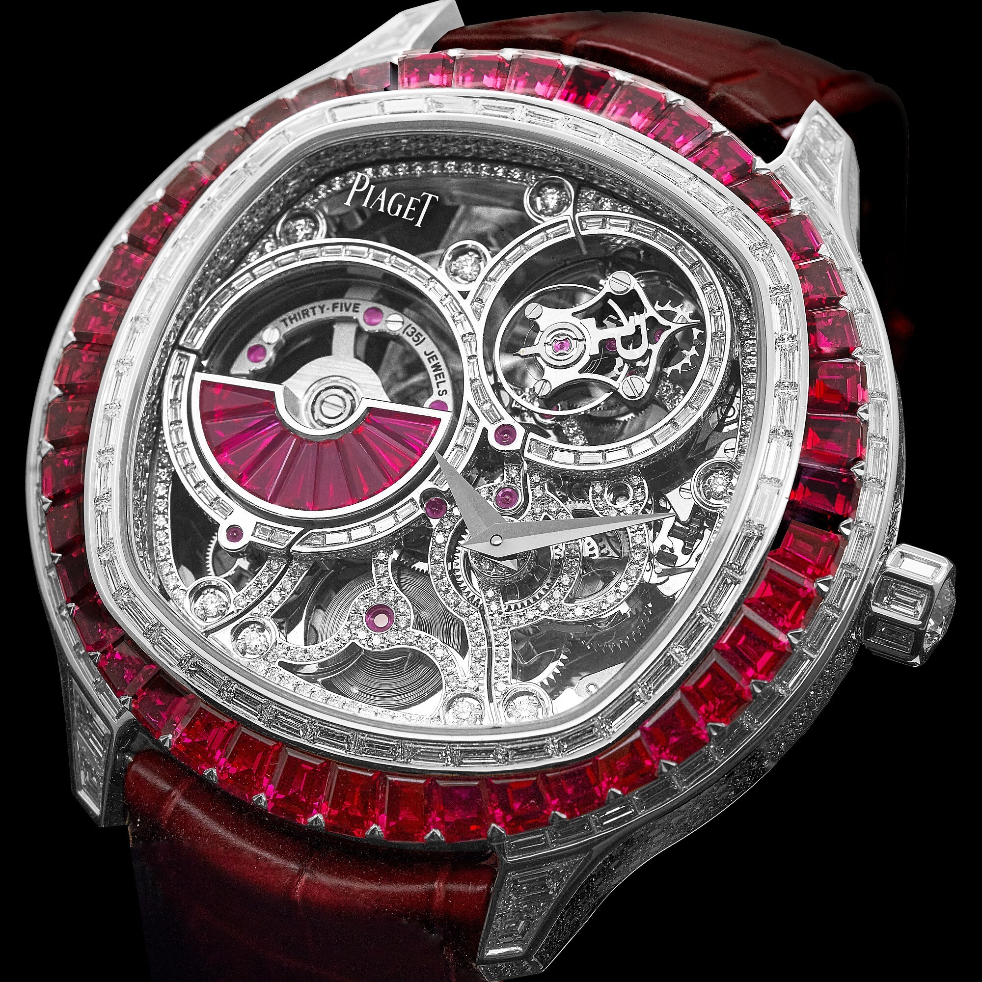 Diamonds and Rubies Piaget Polo Emperador Tourbillon