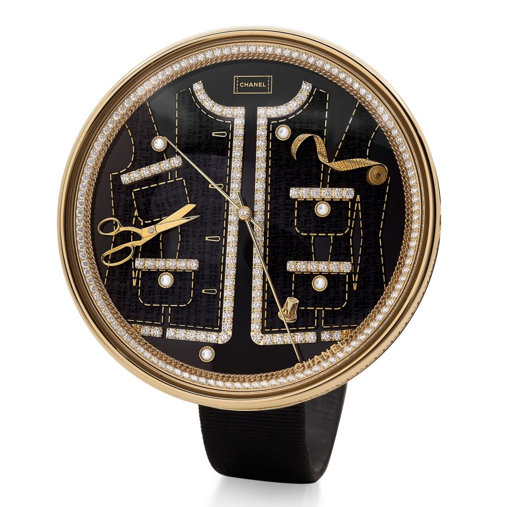 Chanel Mademoiselle Privé Piqué-Aiguilles Décor Tweed jewelry watch