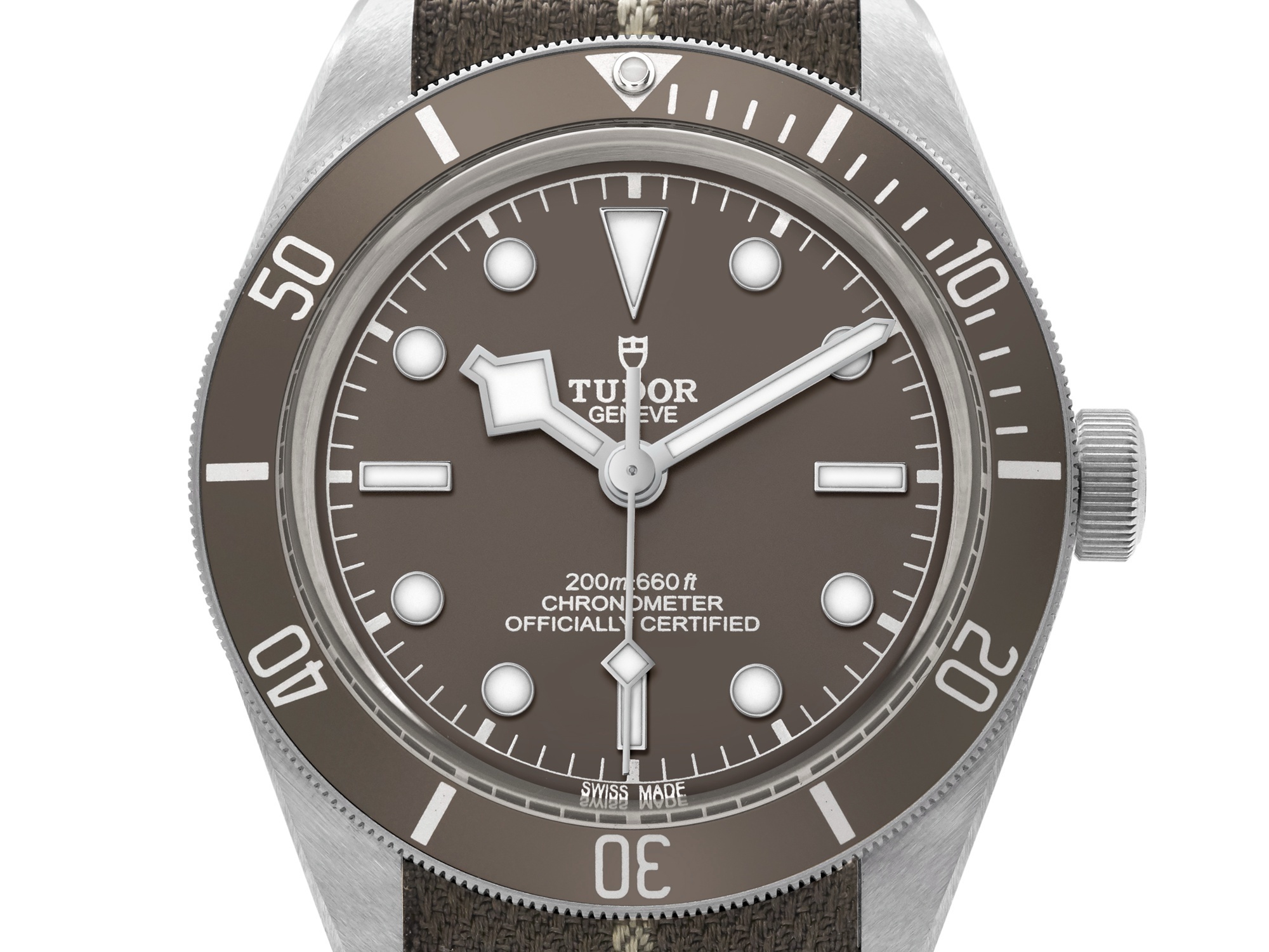 Tudor Black Bay 925 silver dive watch case details