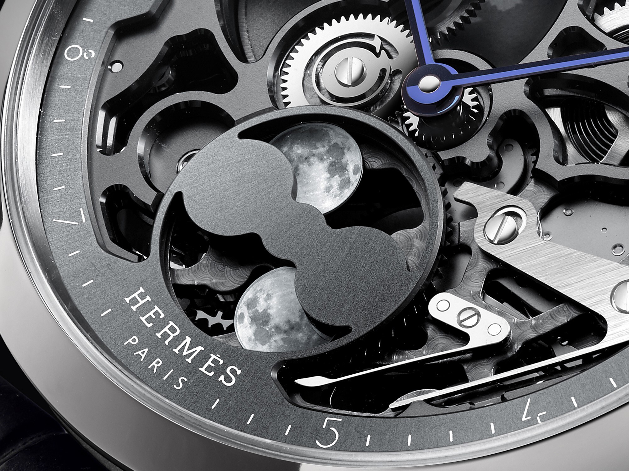 Hermès Slim d'Hermès Squelette Lune Skeleton Watch H1953 movement