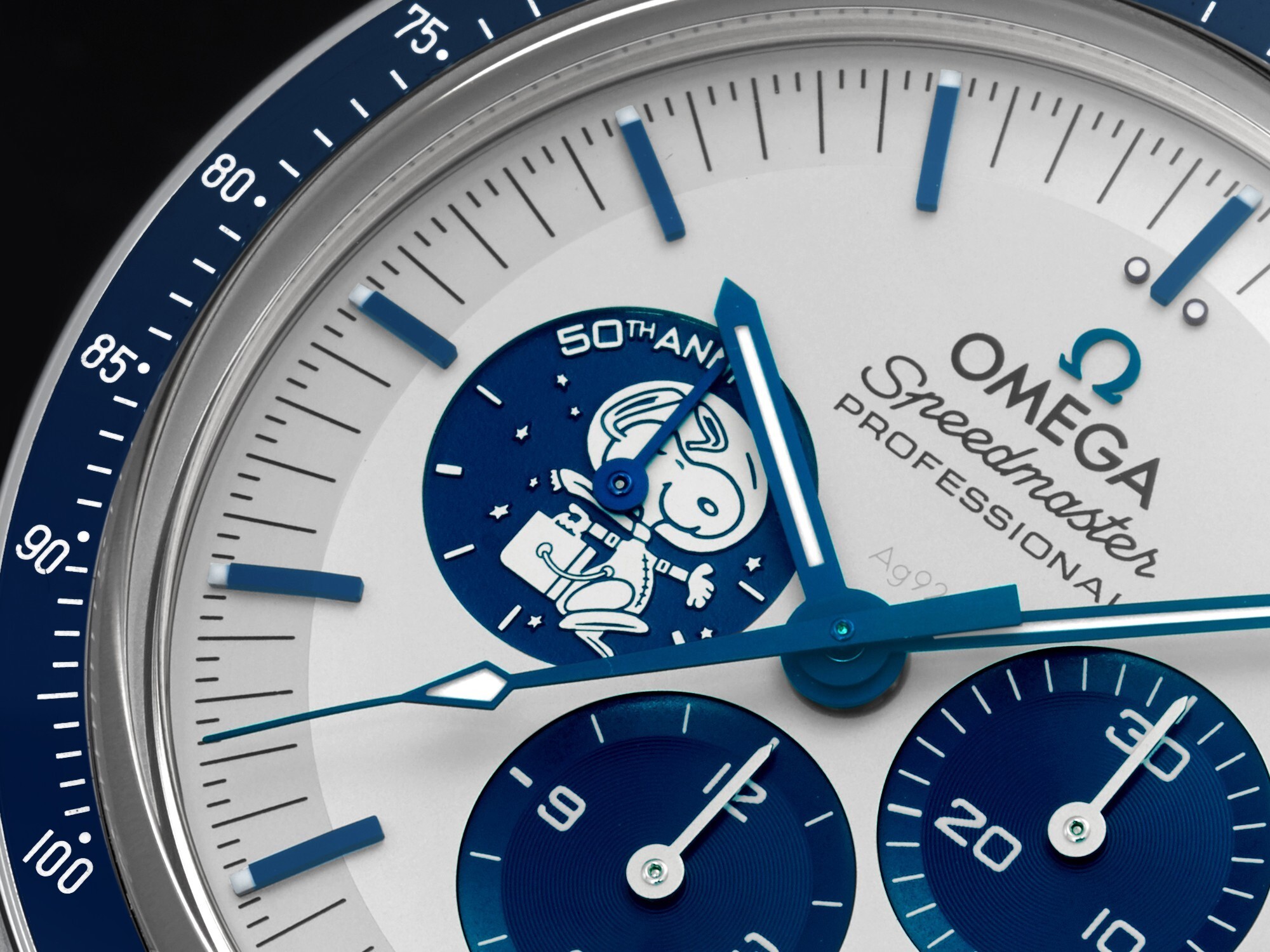 OMEGA Speedmaster Silver Snoopy Award 50th Anniversary panda dial