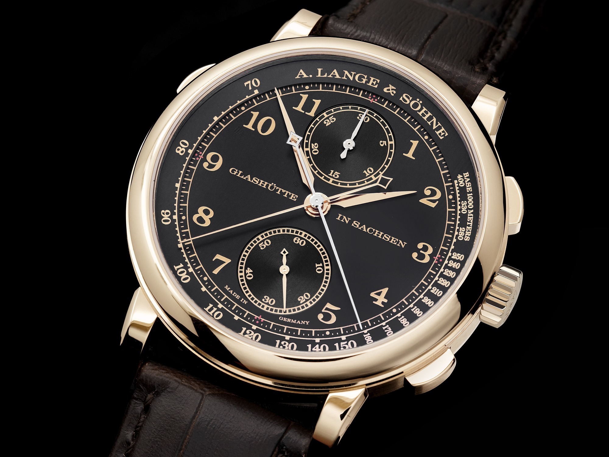 A. Lange & Söhne 1815 Rattrapante Honeygold Homage to F. A. Lange movement