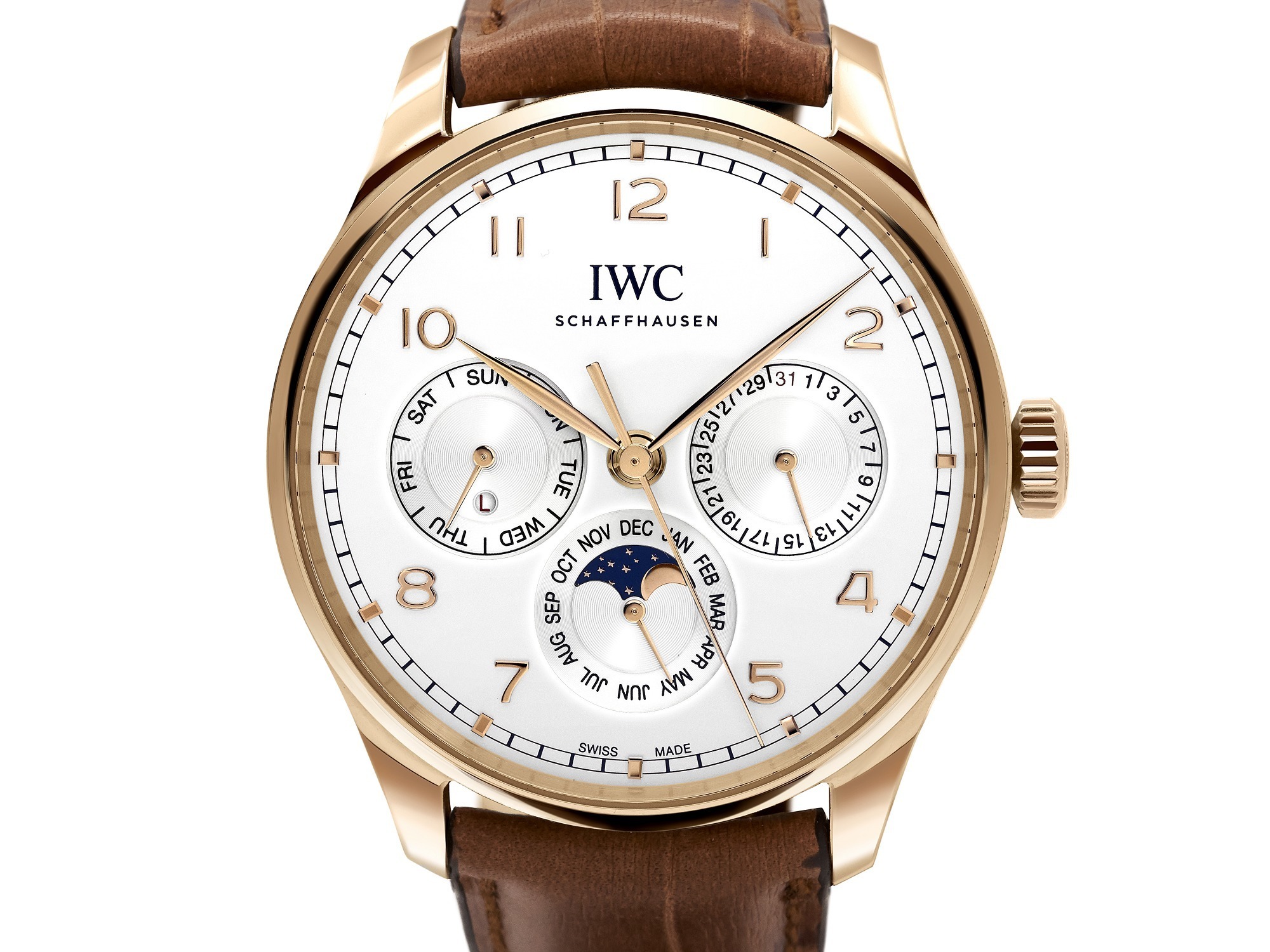 IWC Portugieser Perpetual Calendar 42 red gold case and white dial