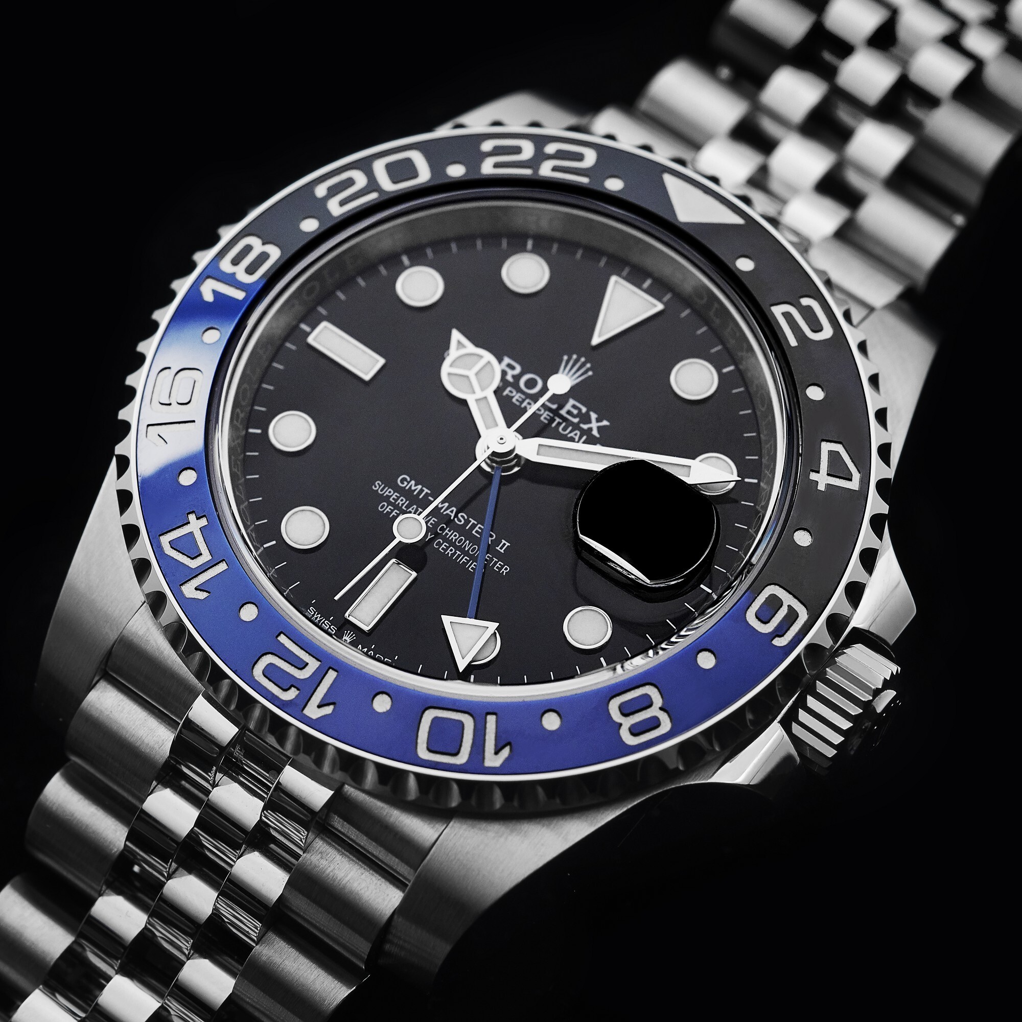 Rolex Batman macro detail