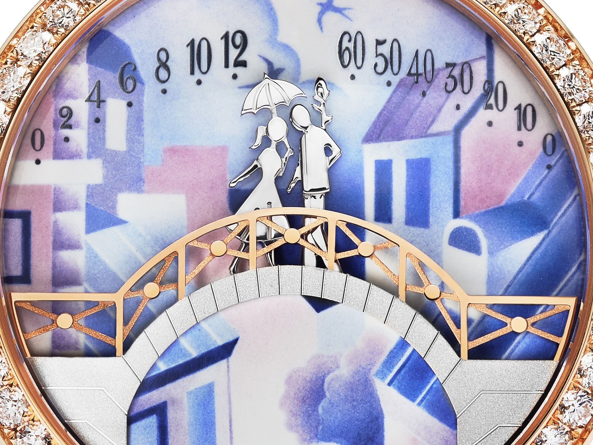 Van Cleef & Arpels Le Pont des Amoureux Jour enamel dial