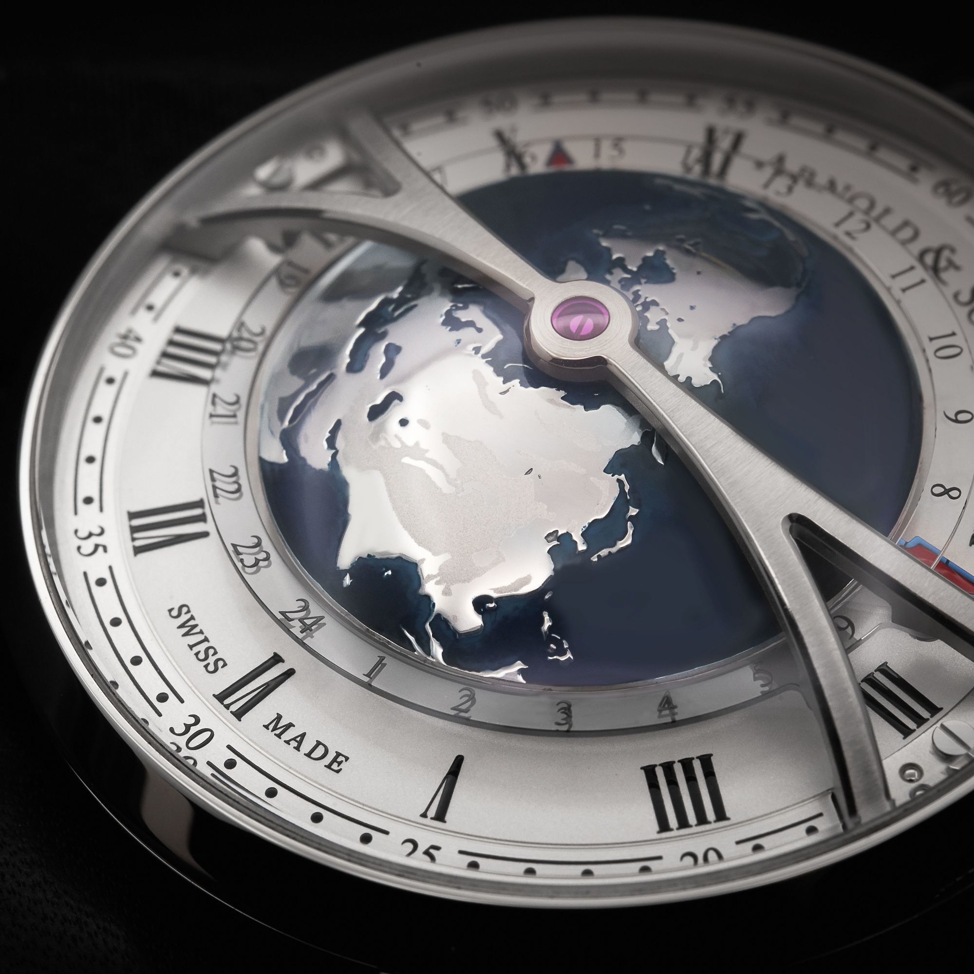 Arnold & Son Globetrotter case back