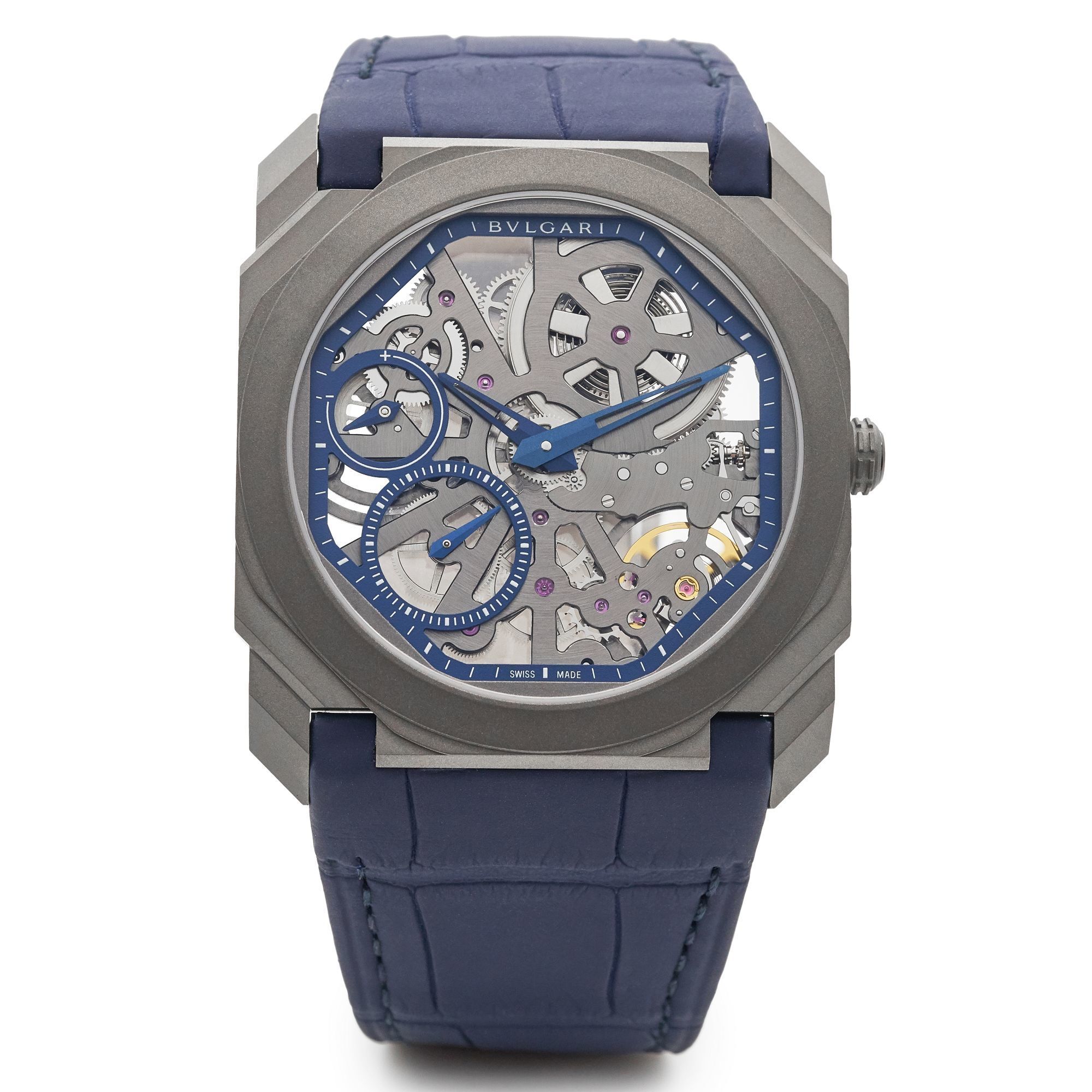 Octo Finissimo skeleton dial close-up