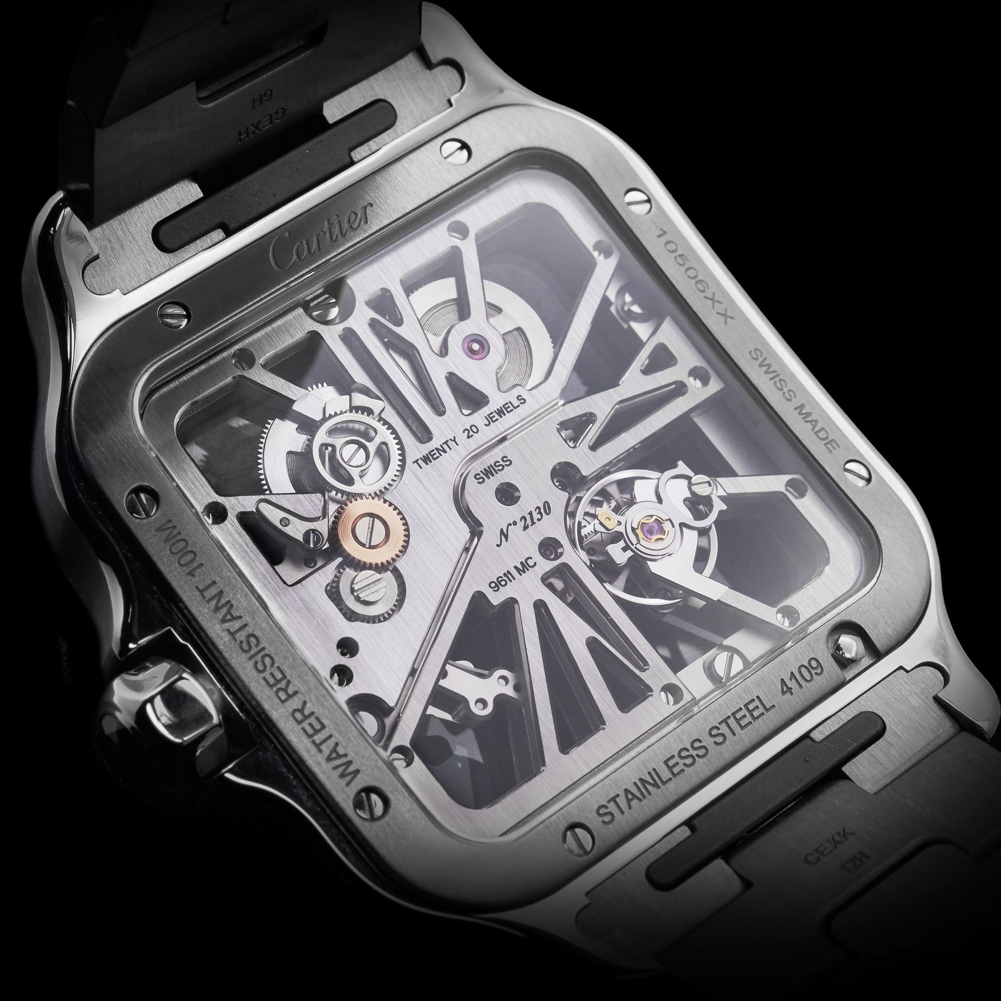 Cartier Santos de Cartier Skeleton wrist shot