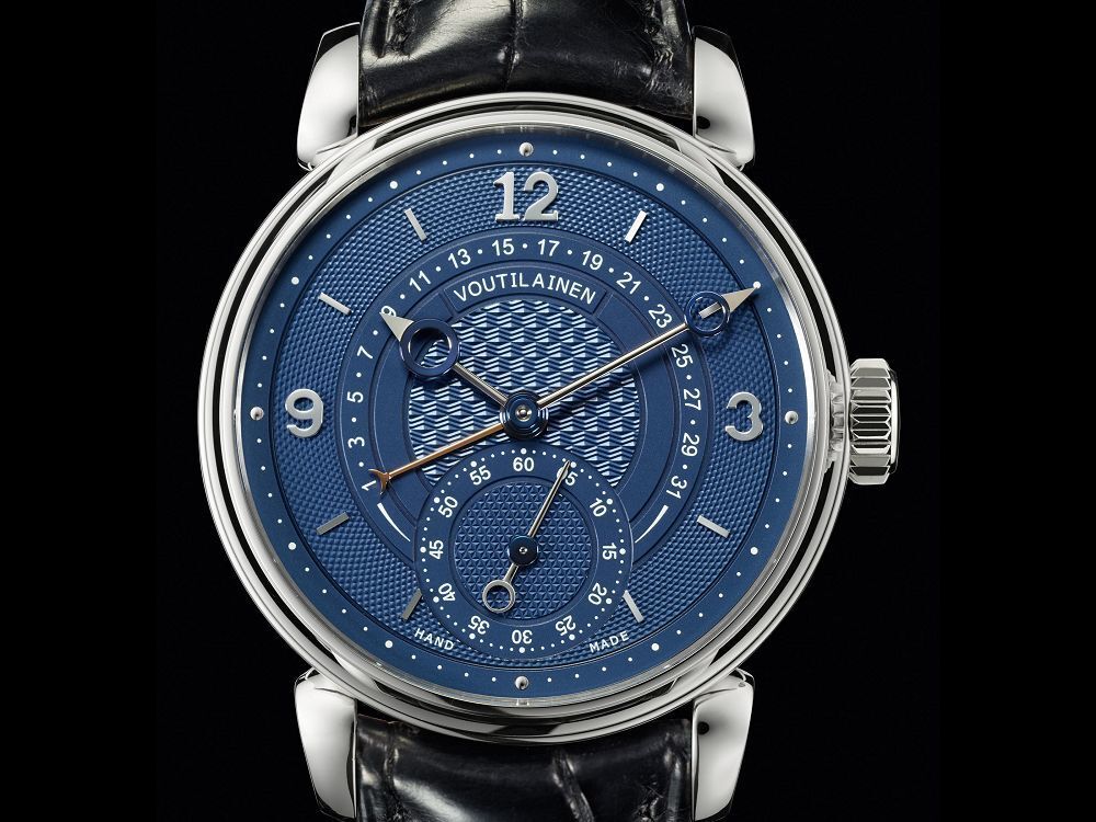Voutilainen 217QRS Retrograde Date blue dial