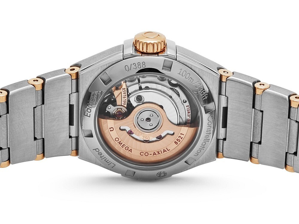 Omega Constellation Blue Starry Sky rose gold hands and diamond hour markers