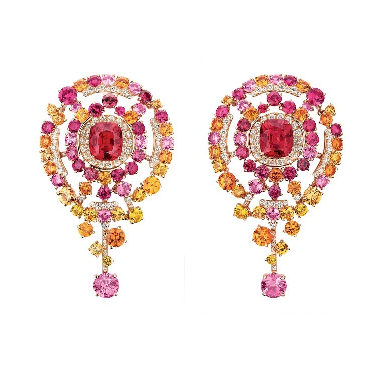 CHANEL red spinel jewelry set