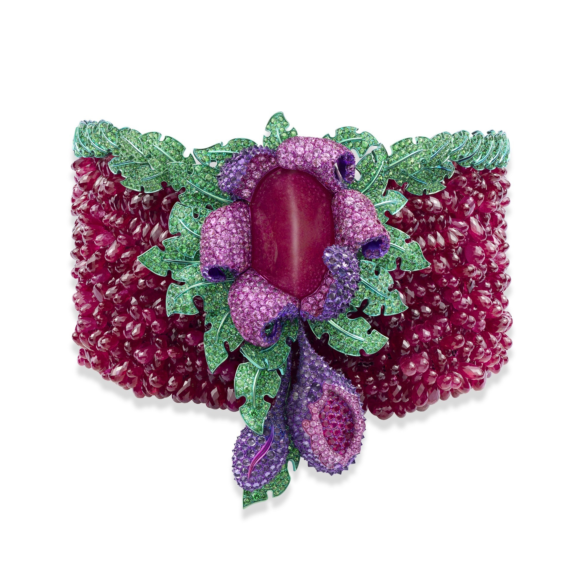 Chopard Floral Ruby Necklace Vine Leaves