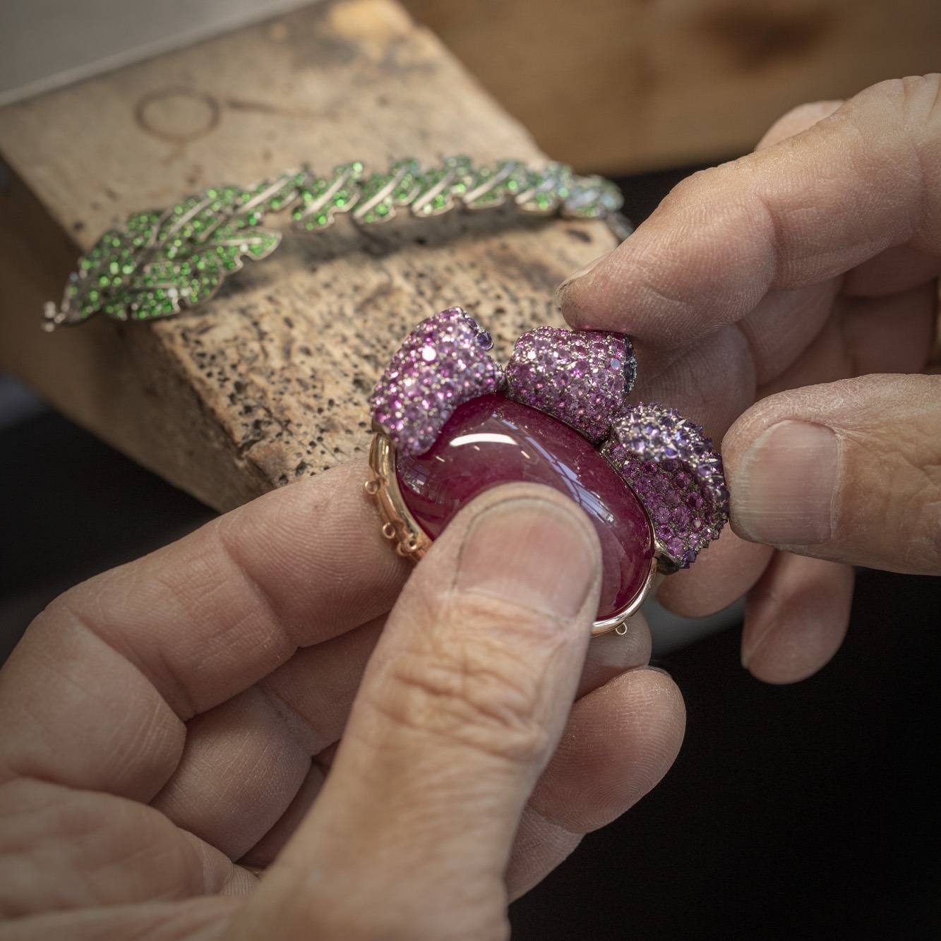 Chopard Floral Ruby Necklace Gemstone Composition