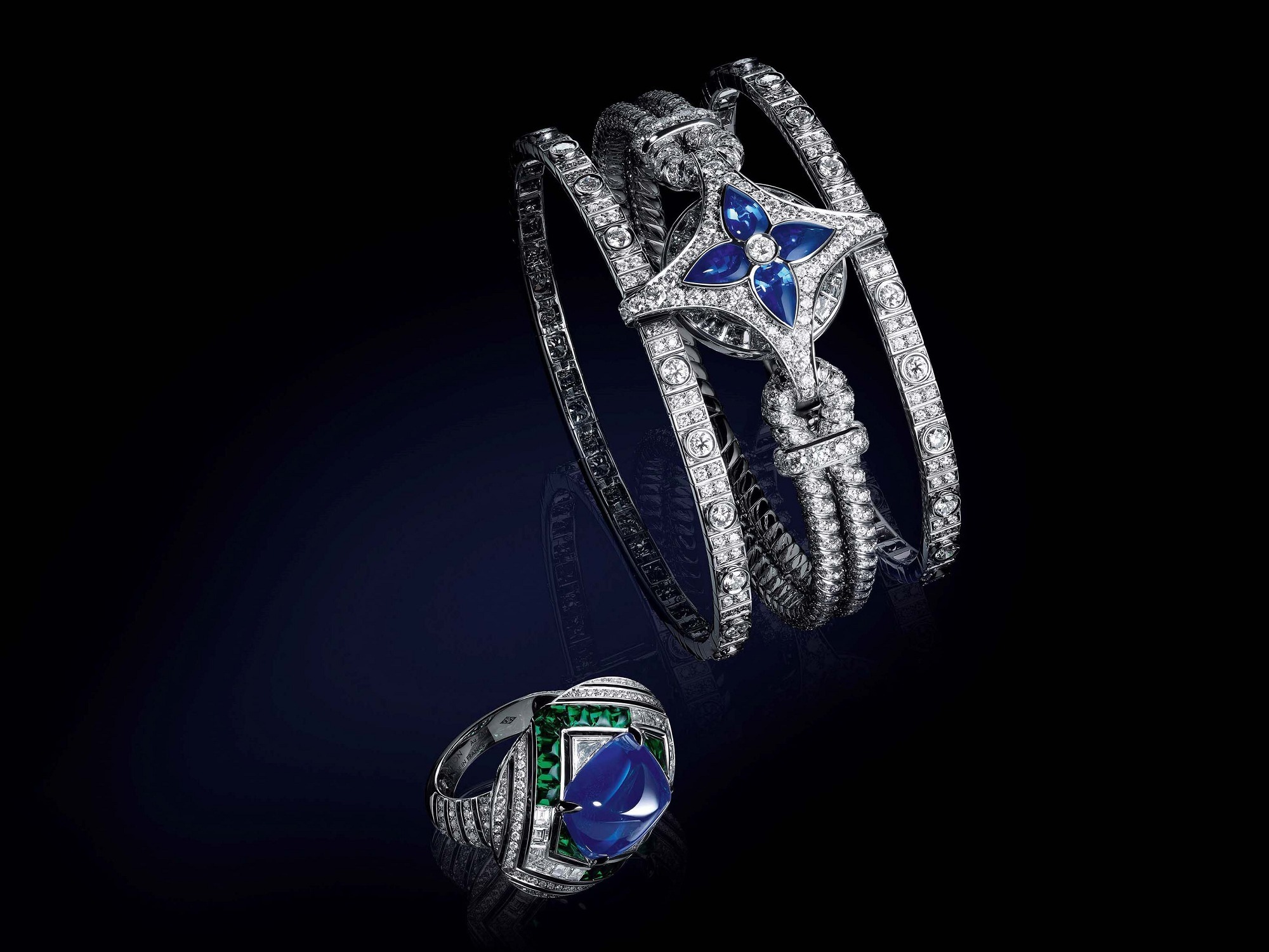 Louis Vuitton Le Mythe Sapphire Jewelry Set ring