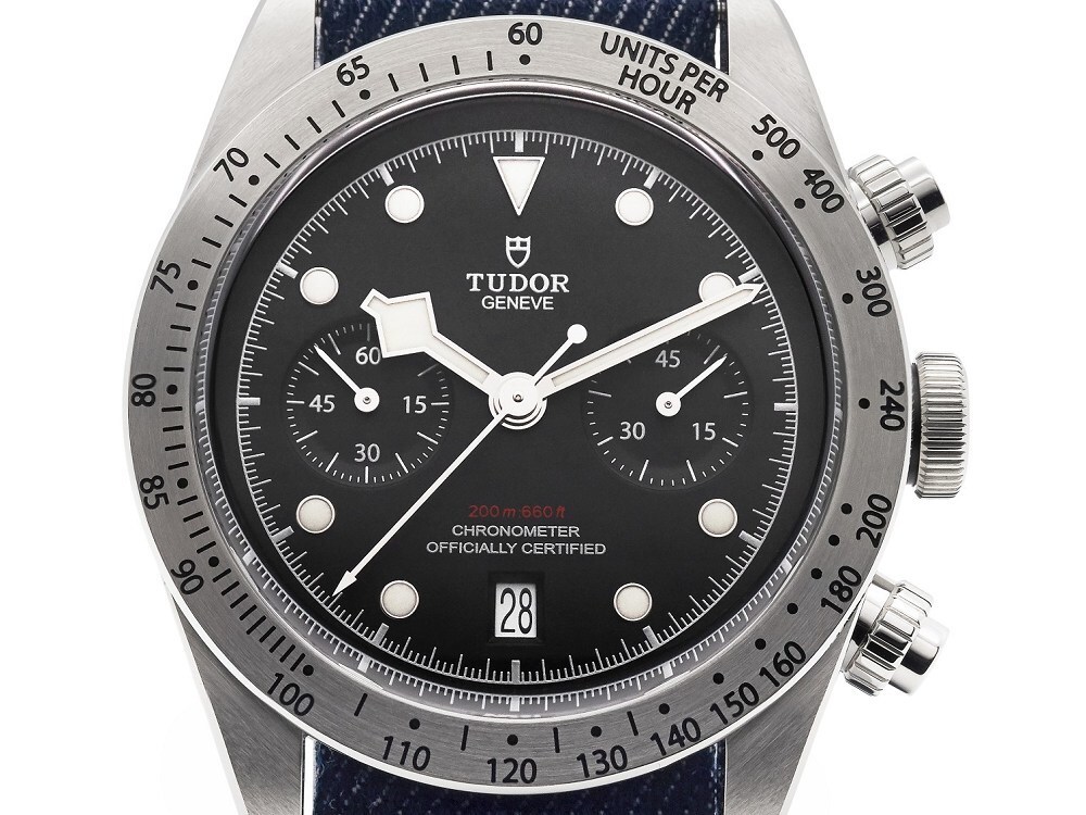 Tudor Heritage Black Bay Chrono dial close-up