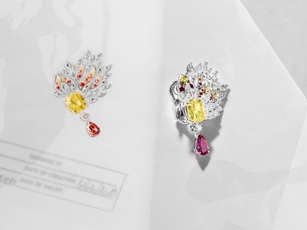 Piaget Extraordinary Light earrings gemstone arrangement