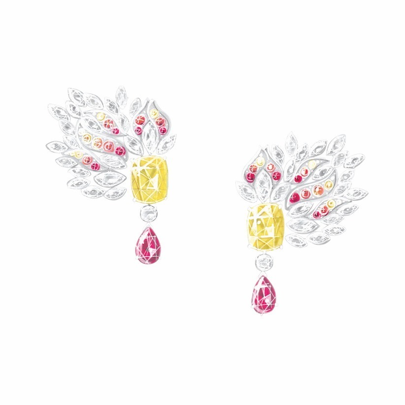 Detailed view of Piaget Extraordinary Light earrings