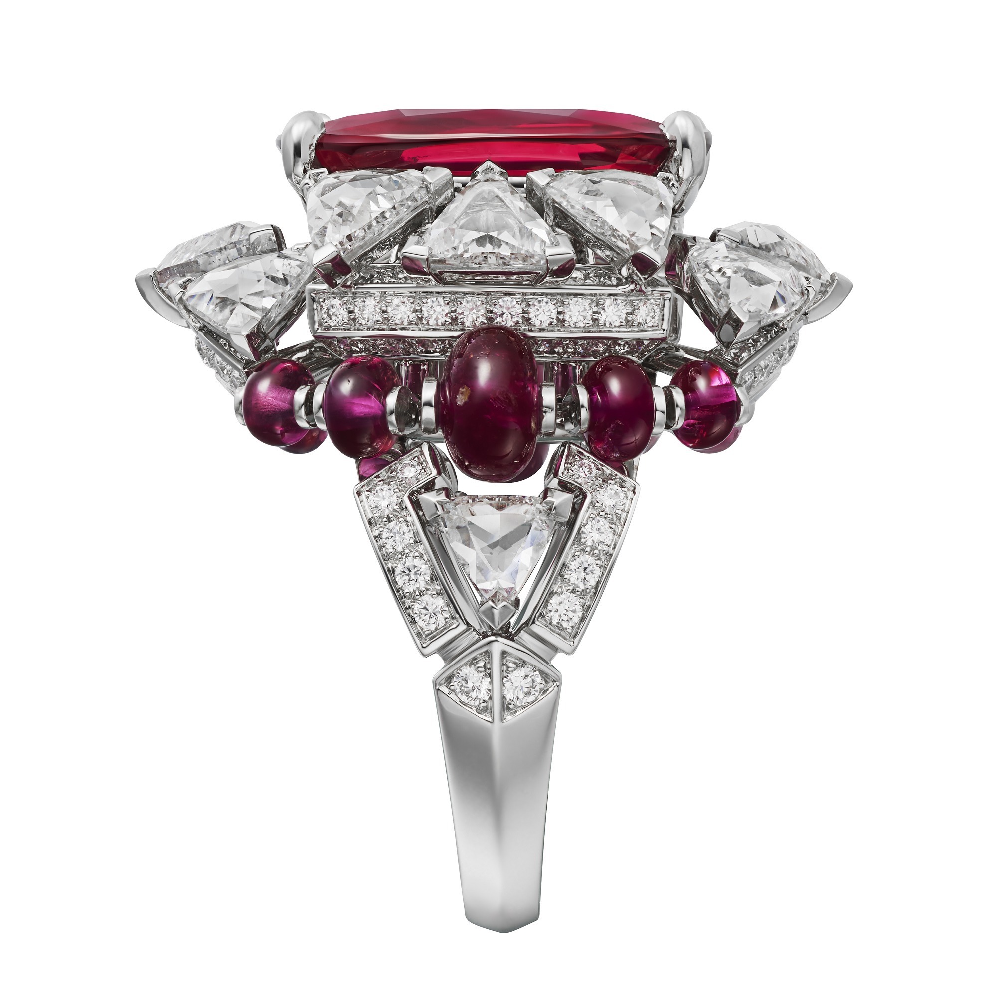 Cartier Phaan Ruby Ring diamond accents