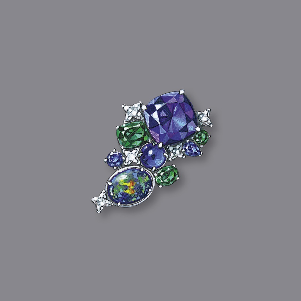 Louis Vuitton La Constellation d’Hercule brooch platinum setting