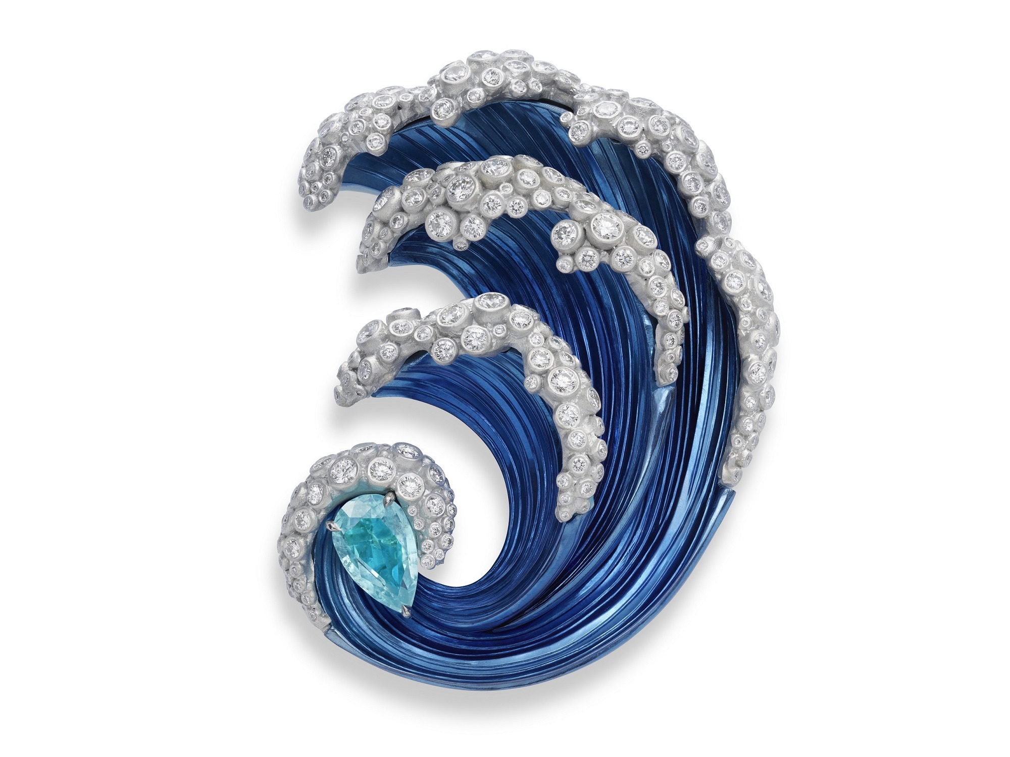 Chopard Water titanium ring Paraiba tourmaline view