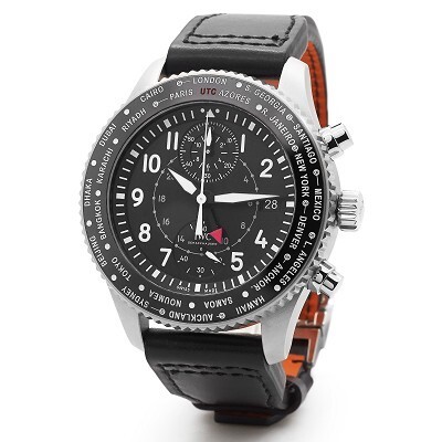 IWC Pilot's Watch Timezoner Chronograph Dial Closeup