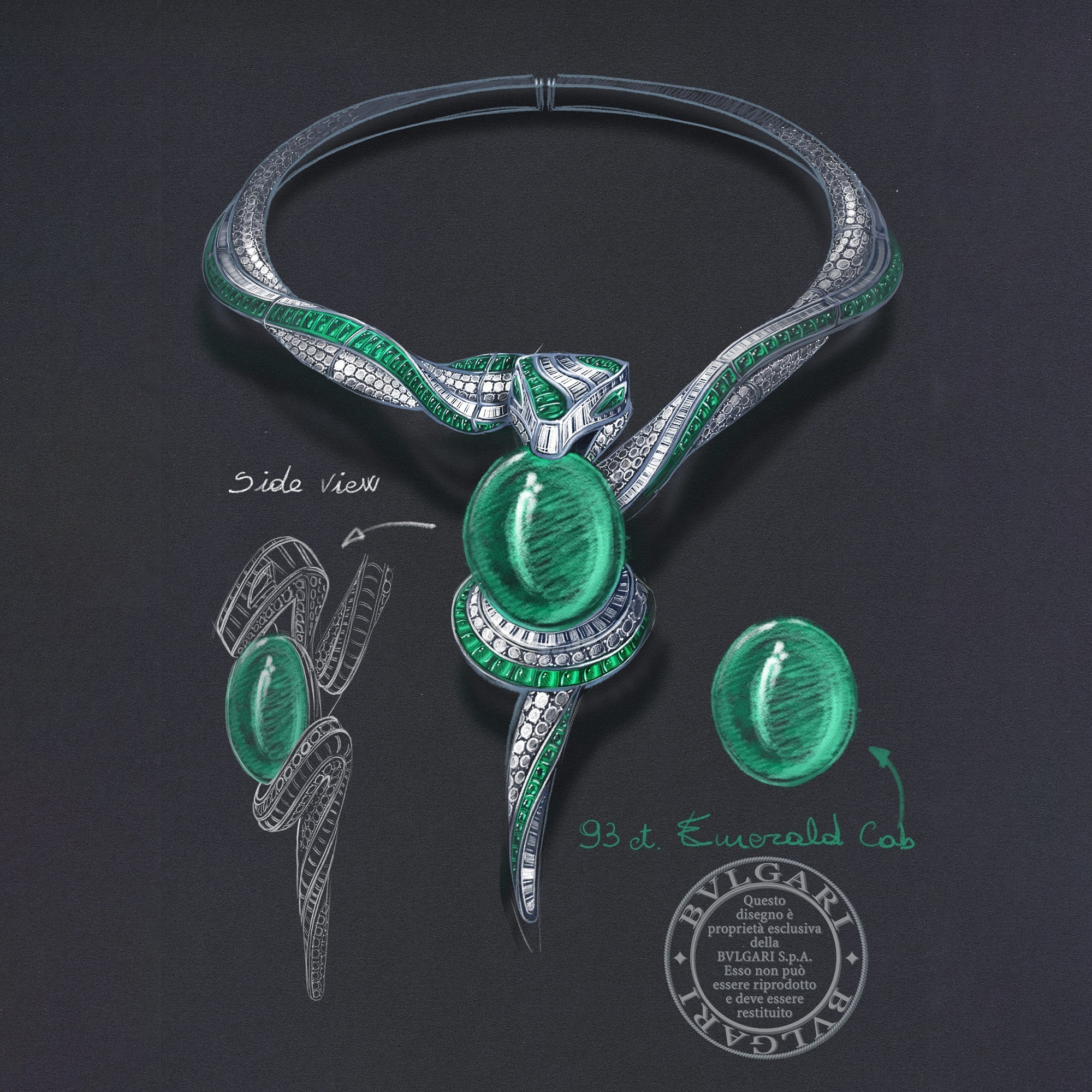 BVLGARI Hypnotic Emerald Necklace craftsmanship details