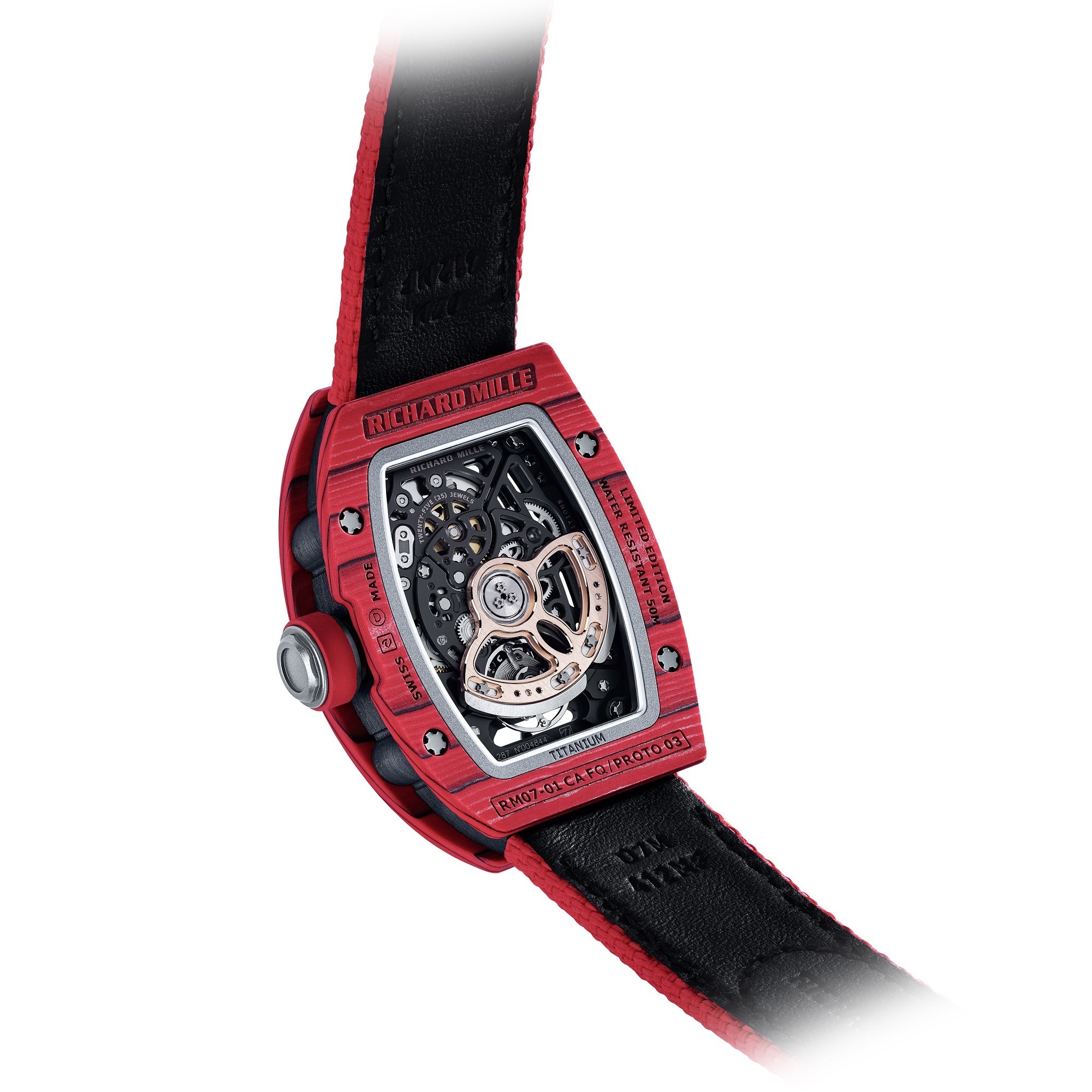 RM 07-01 Racing Red strap and profile