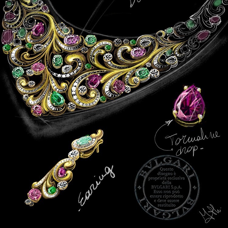 BVLGARI Lady Arabesque necklace gemstone detail