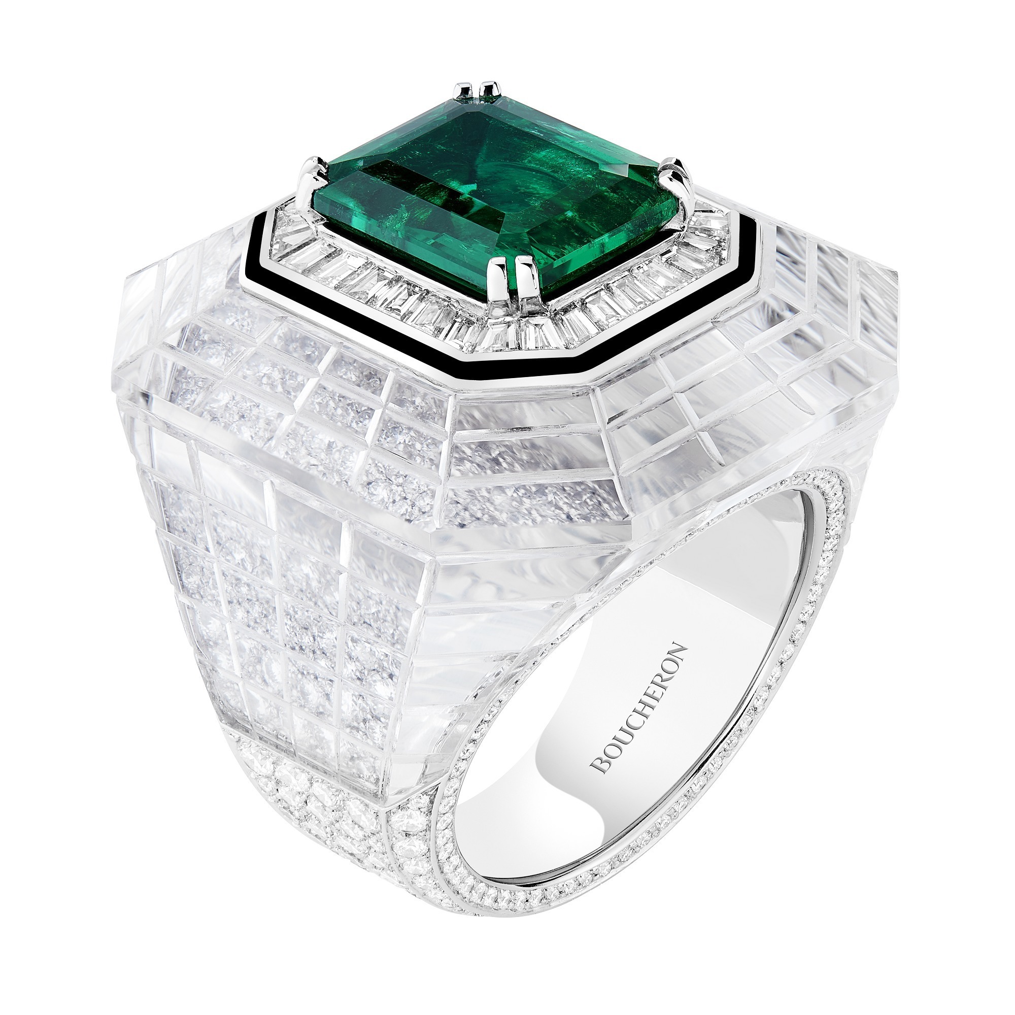Boucheron Chevalière Émeraude Ring