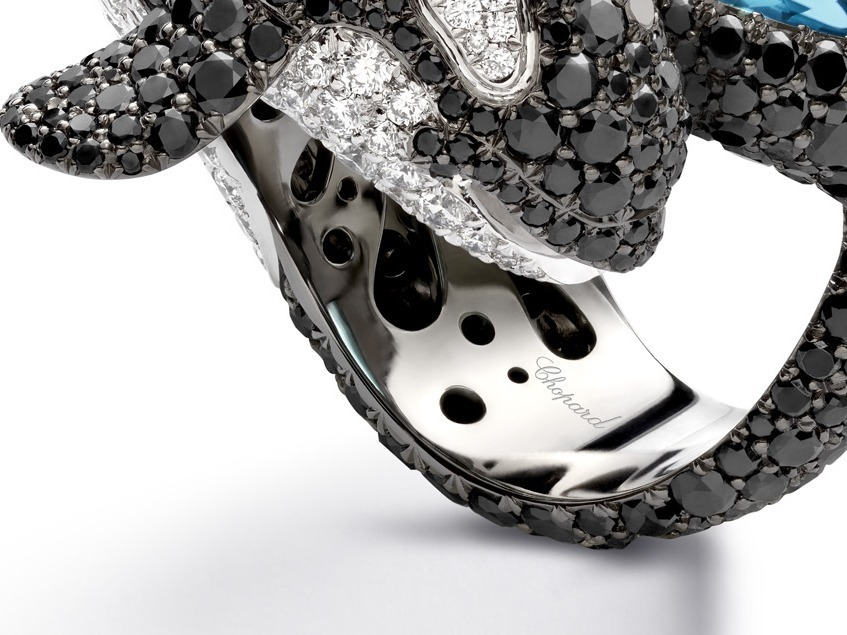 Paraiba Tourmaline Killer Whale Ring