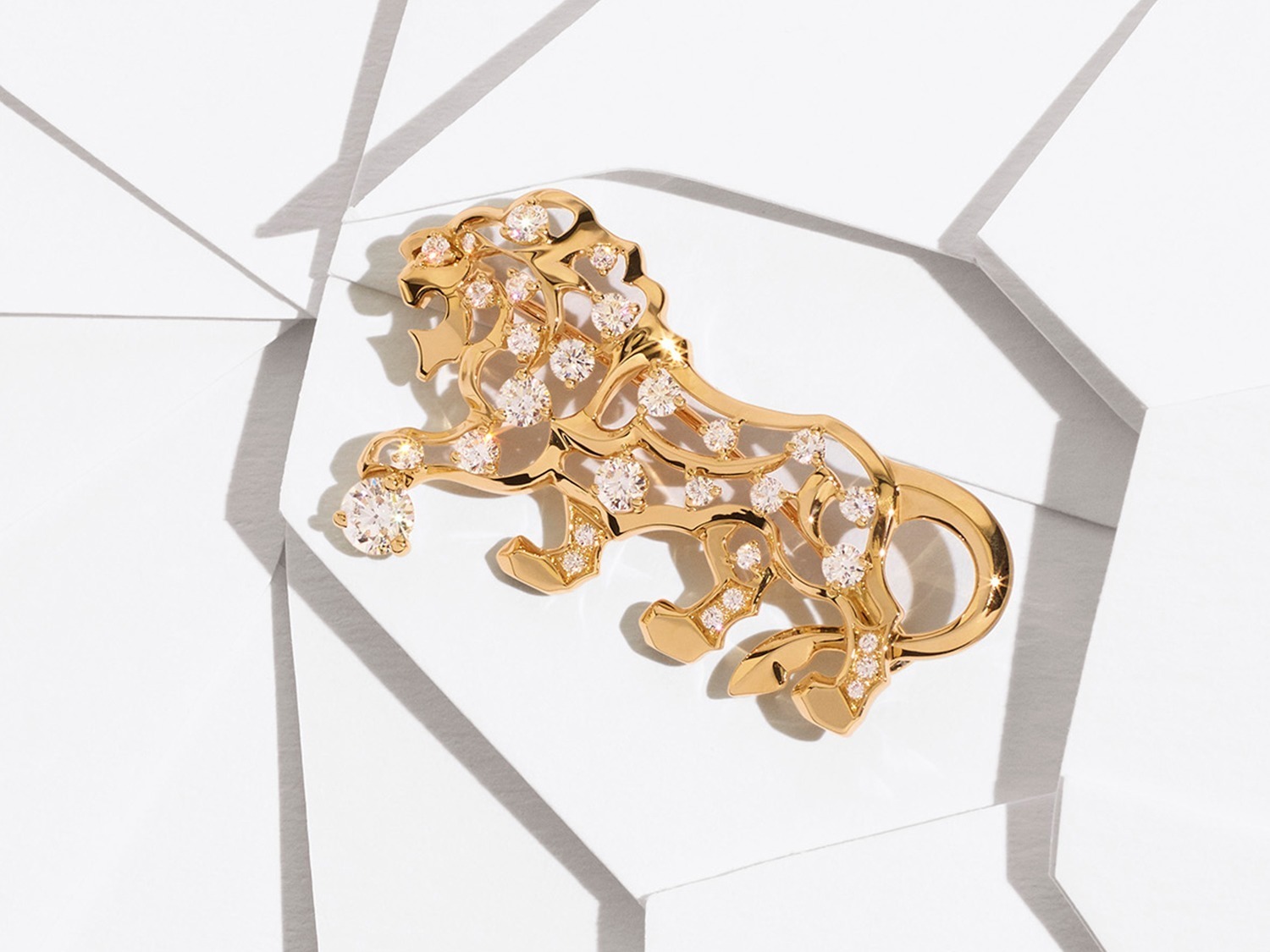 Chanel Lion Gold Diamond Brooch
