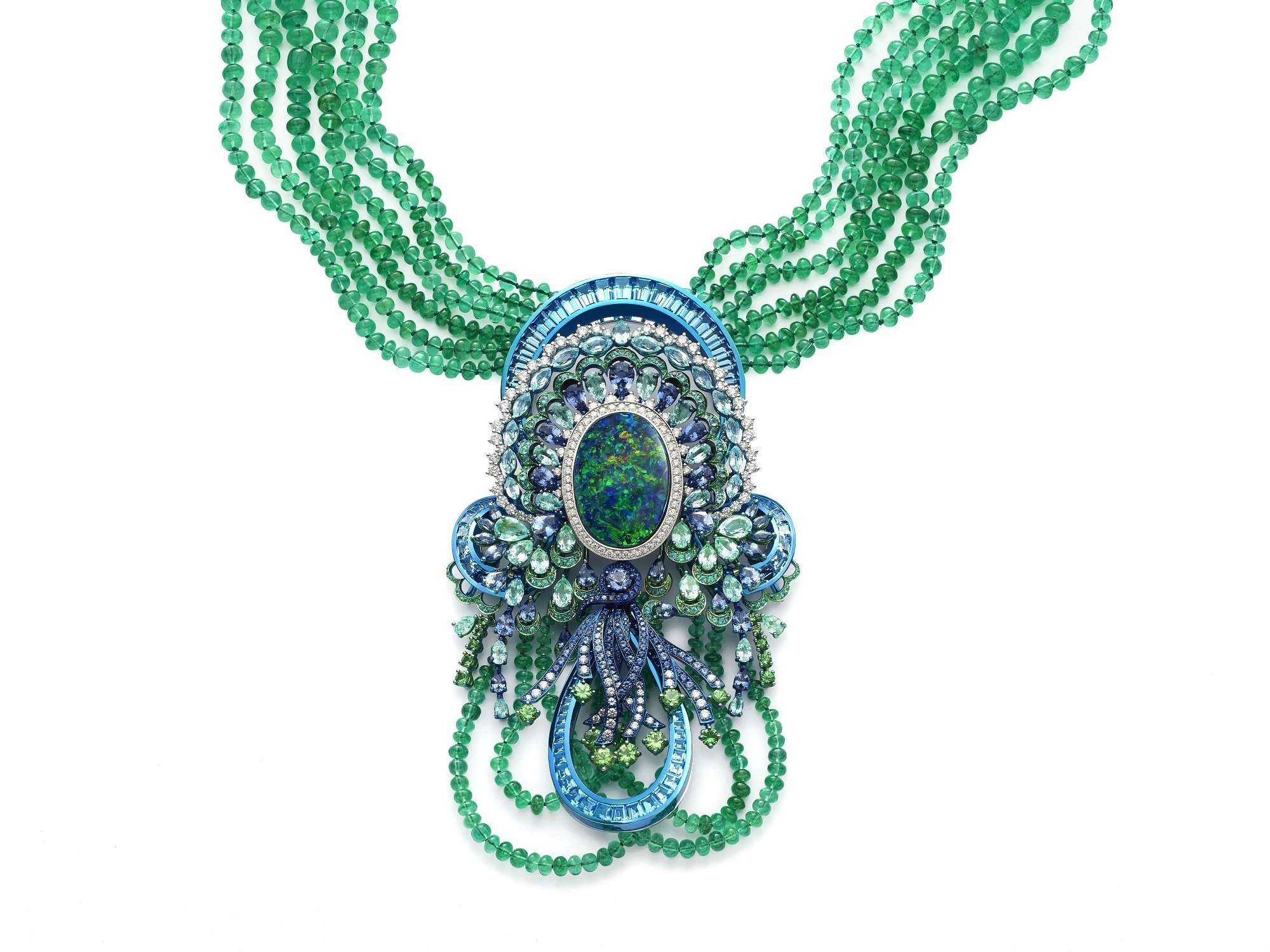 Chopard Necklace with Black Opal and Gemstones