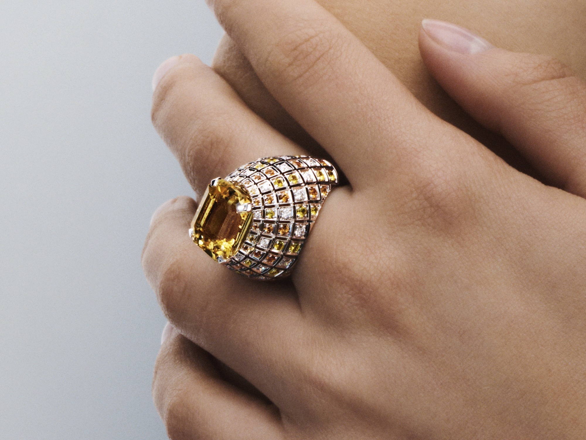 Platinum and Yellow Sapphire Louis Vuitton Ring