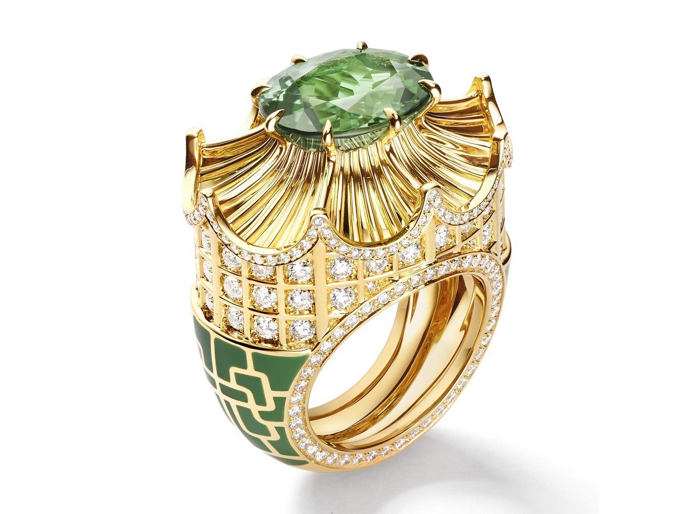 Chaumet Qianlong Colored Gemstone Ring Detail