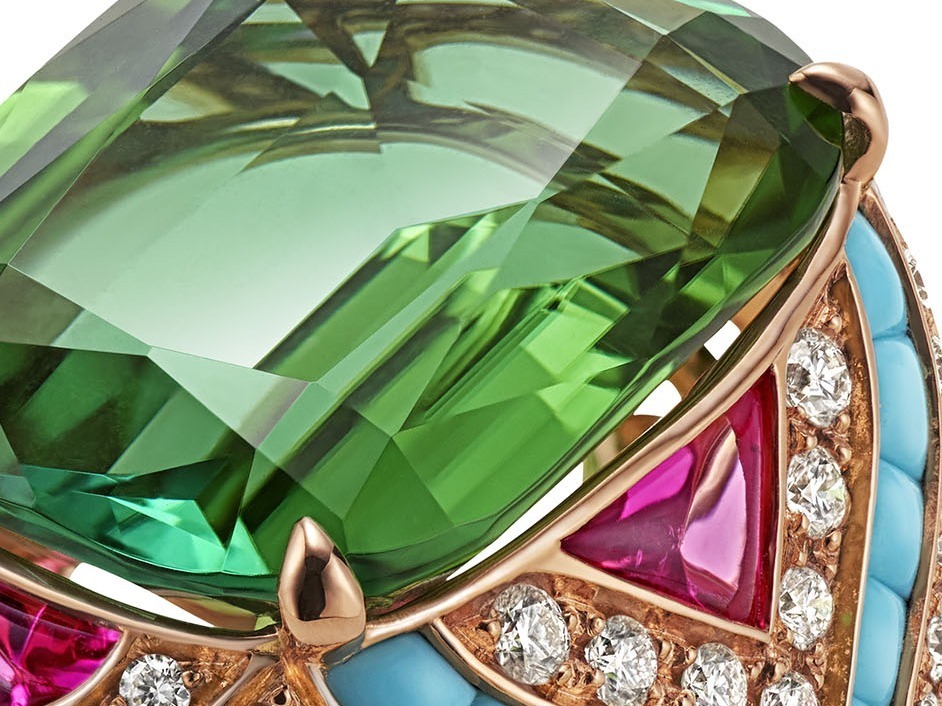 Green tourmaline ring by BVLGARI