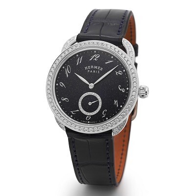 Hermès Arceau Ecuyère Aventurine aventurine dial close-up