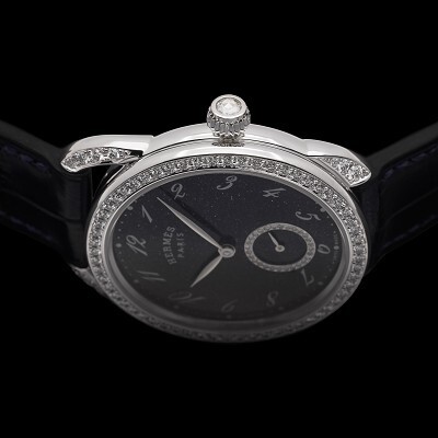 Hermès Arceau Ecuyère Aventurine diamonds and small seconds subdial