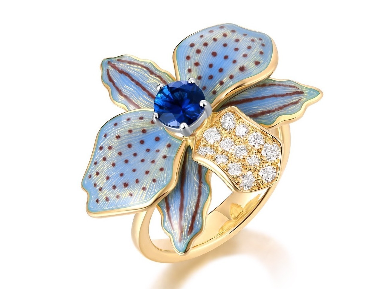 Victor Mayer Serenade guilloche enamel jewelry with diamonds