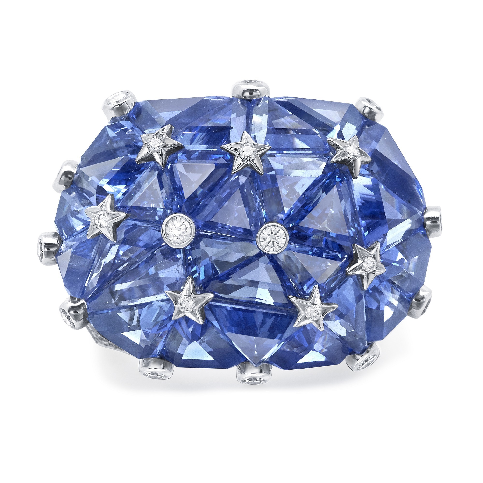 CHANEL Facettes ring platinum band diamonds