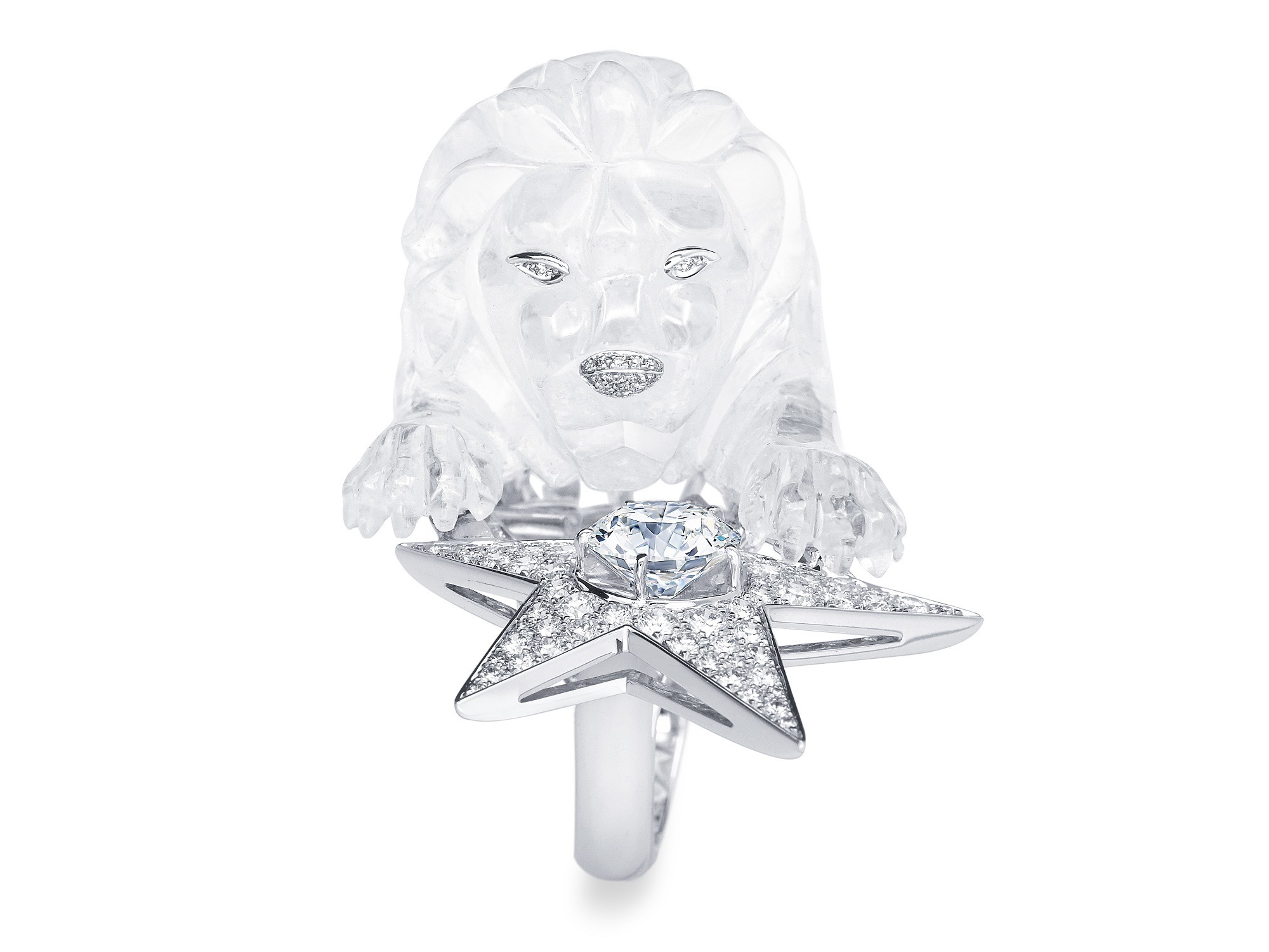 Chanel Constellation du Lion ring crystal carving