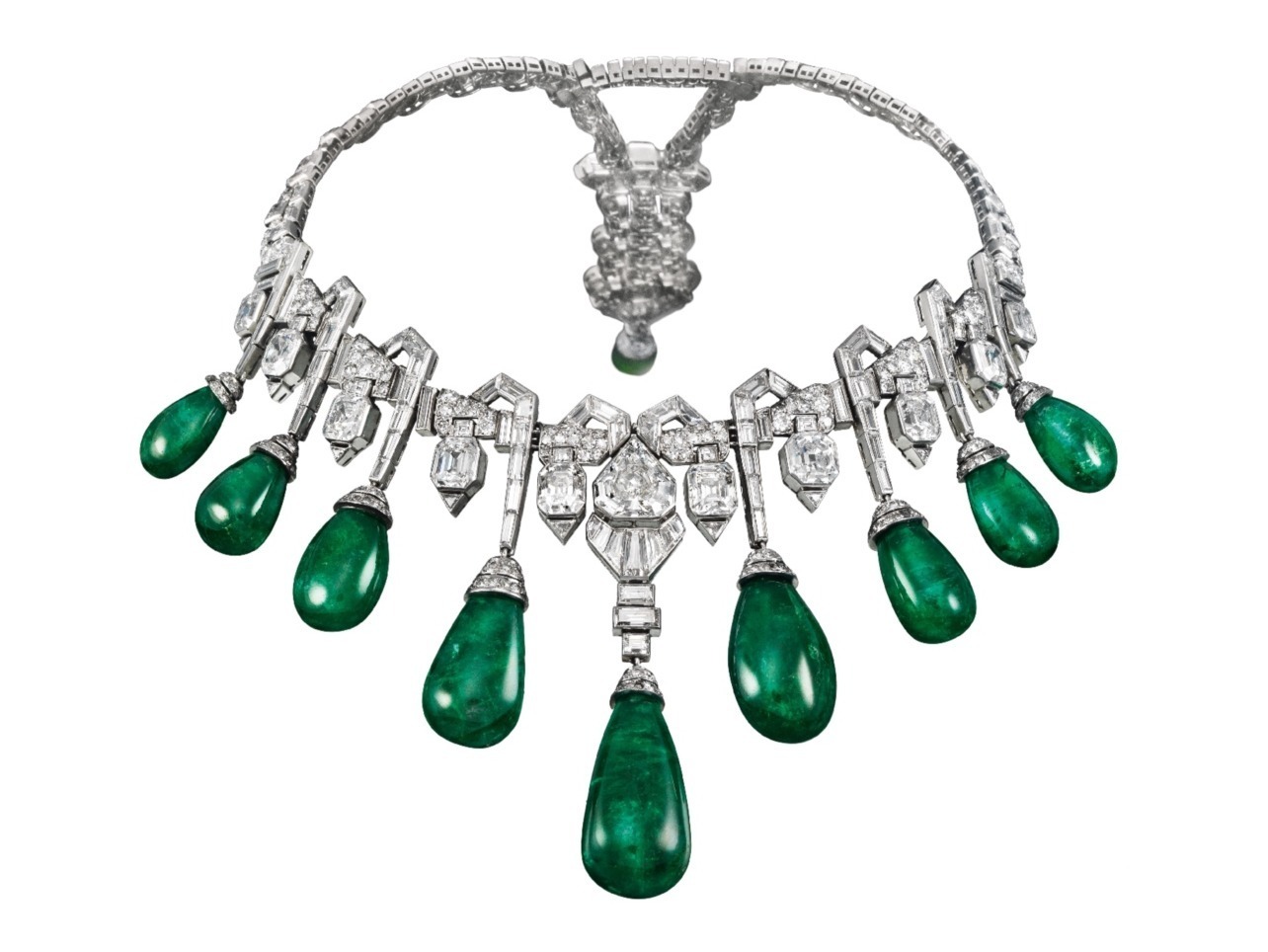 Van Cleef & Arpels emerald necklace Art Deco diamonds