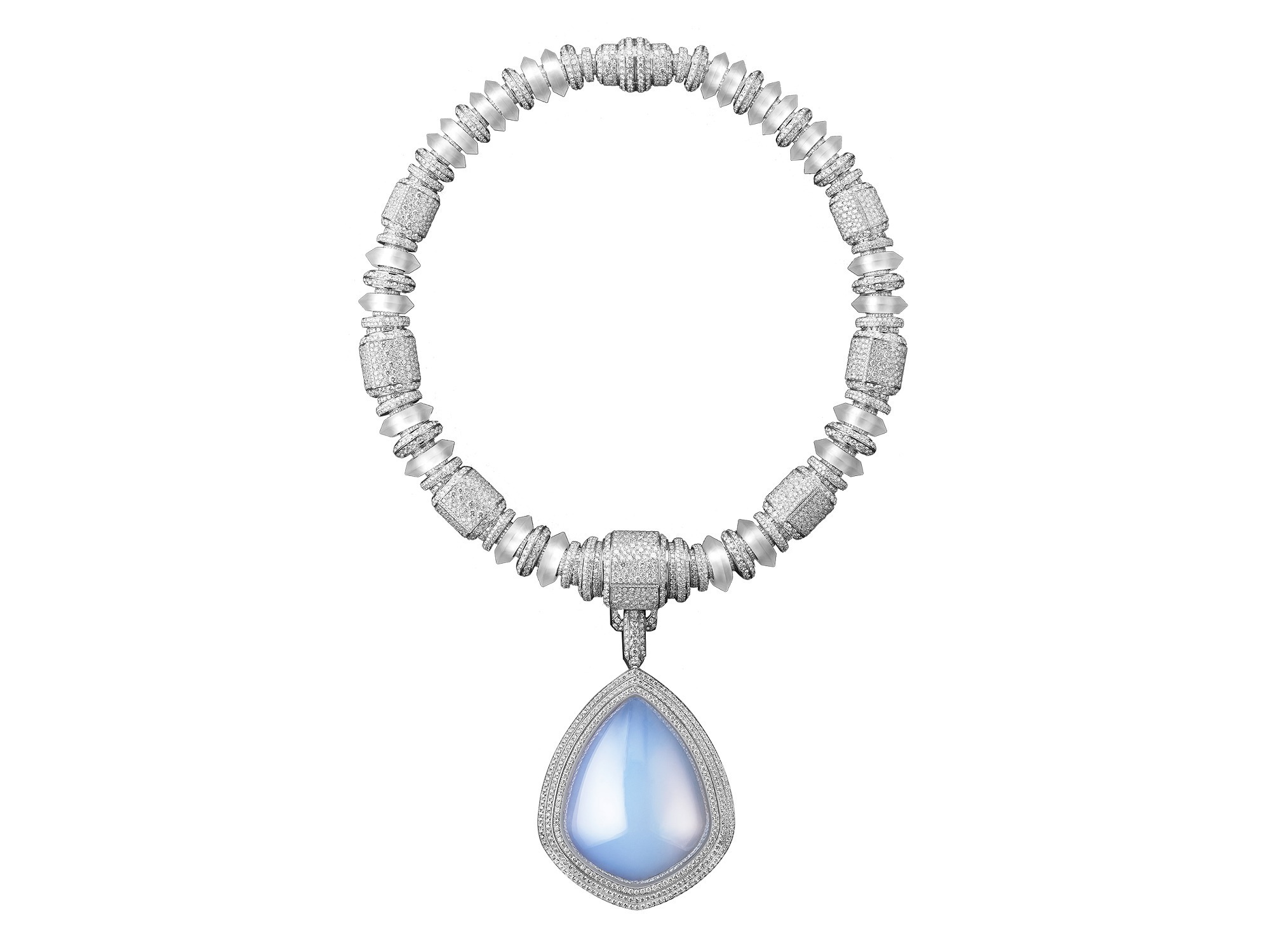 Boucheron Goutte de Ciel necklace aerogel centerpiece