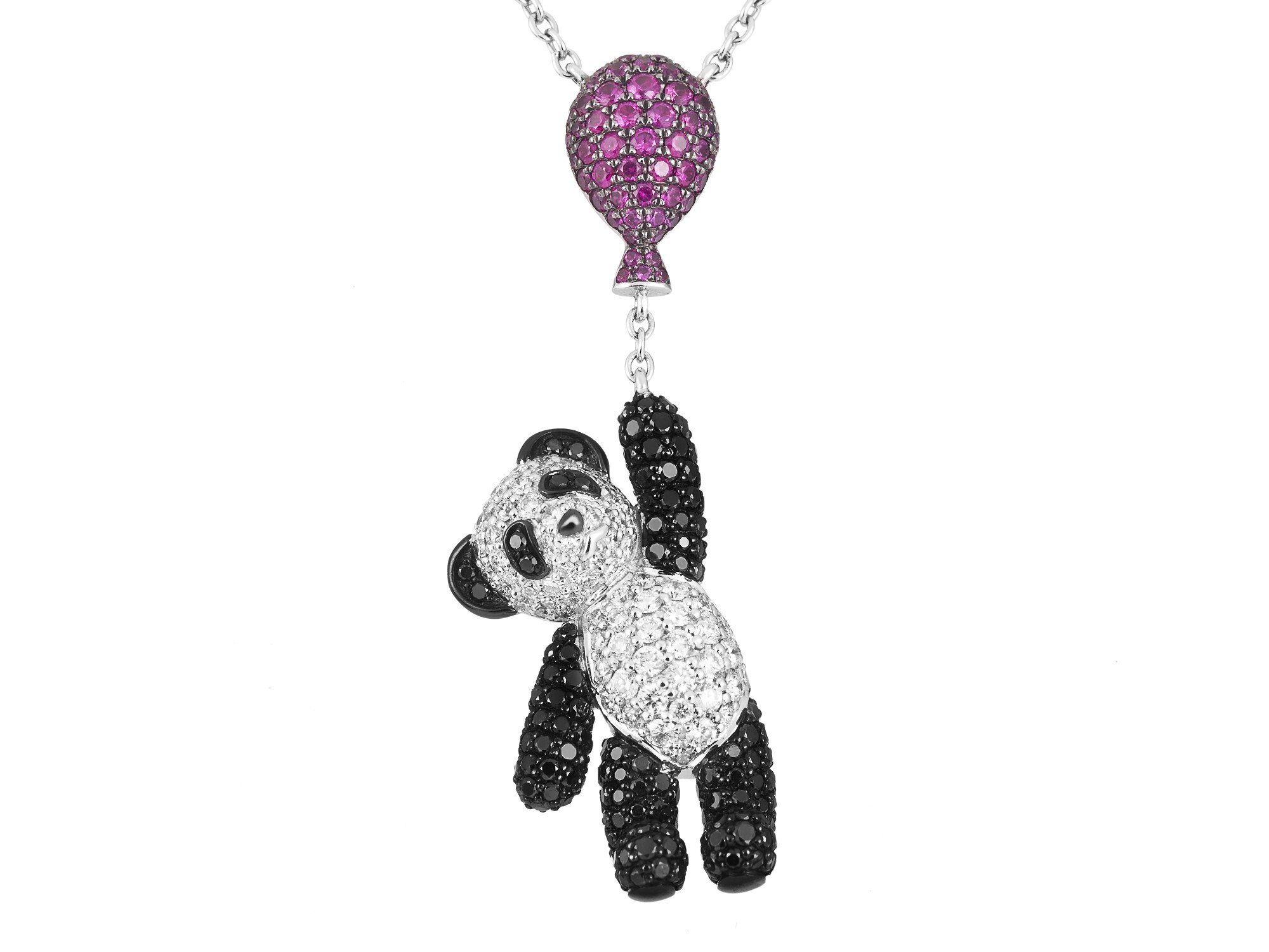 Qeelin Bo Bo Giant Panda pendant with diamonds and rubies