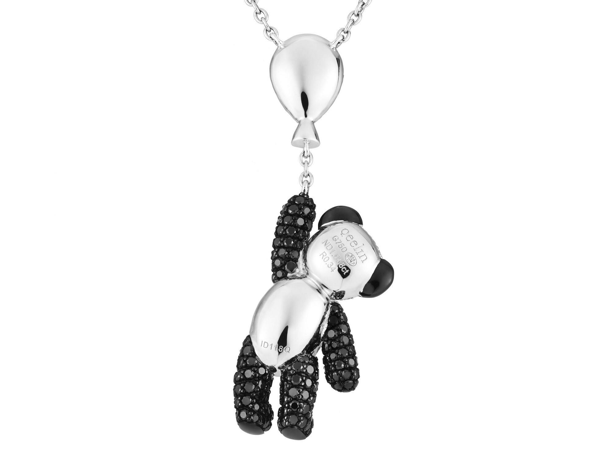 Qeelin Bo Bo Giant Panda pendant white gold details