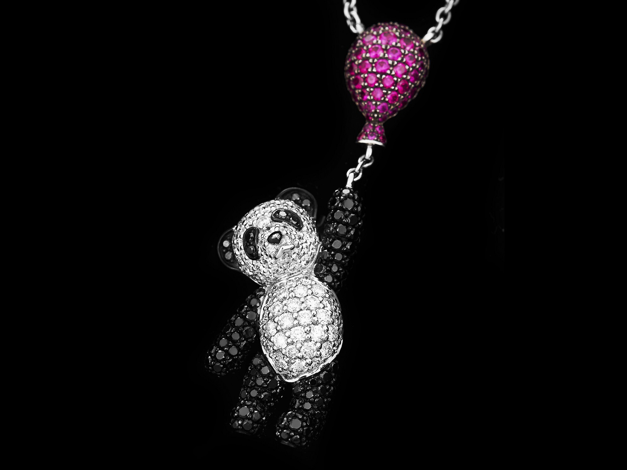 Qeelin Bo Bo Giant Panda pendant ruby balloon