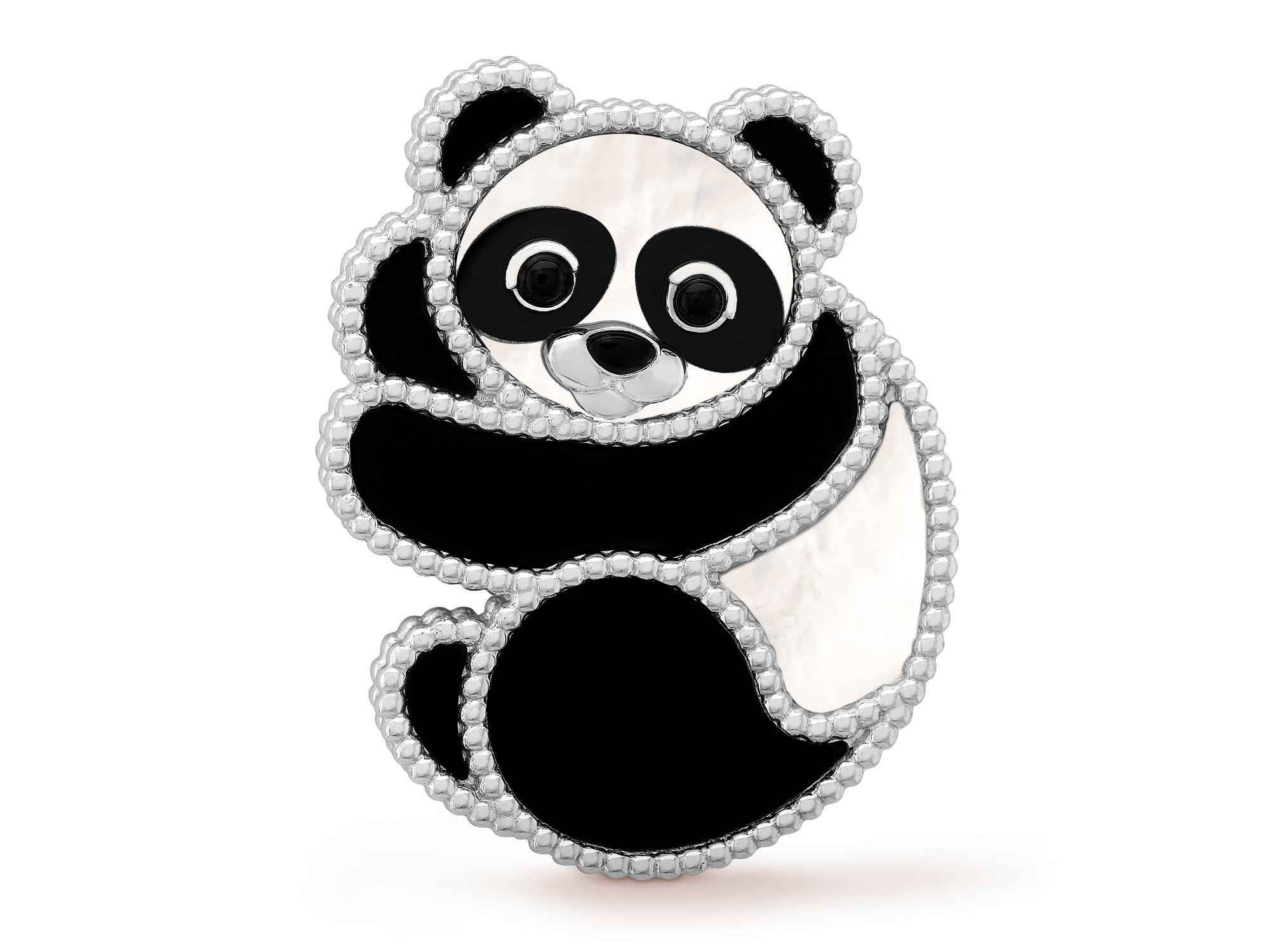 Van Cleef & Arpels Lucky Animals Panda brooch white mother-of-pearl onyx
