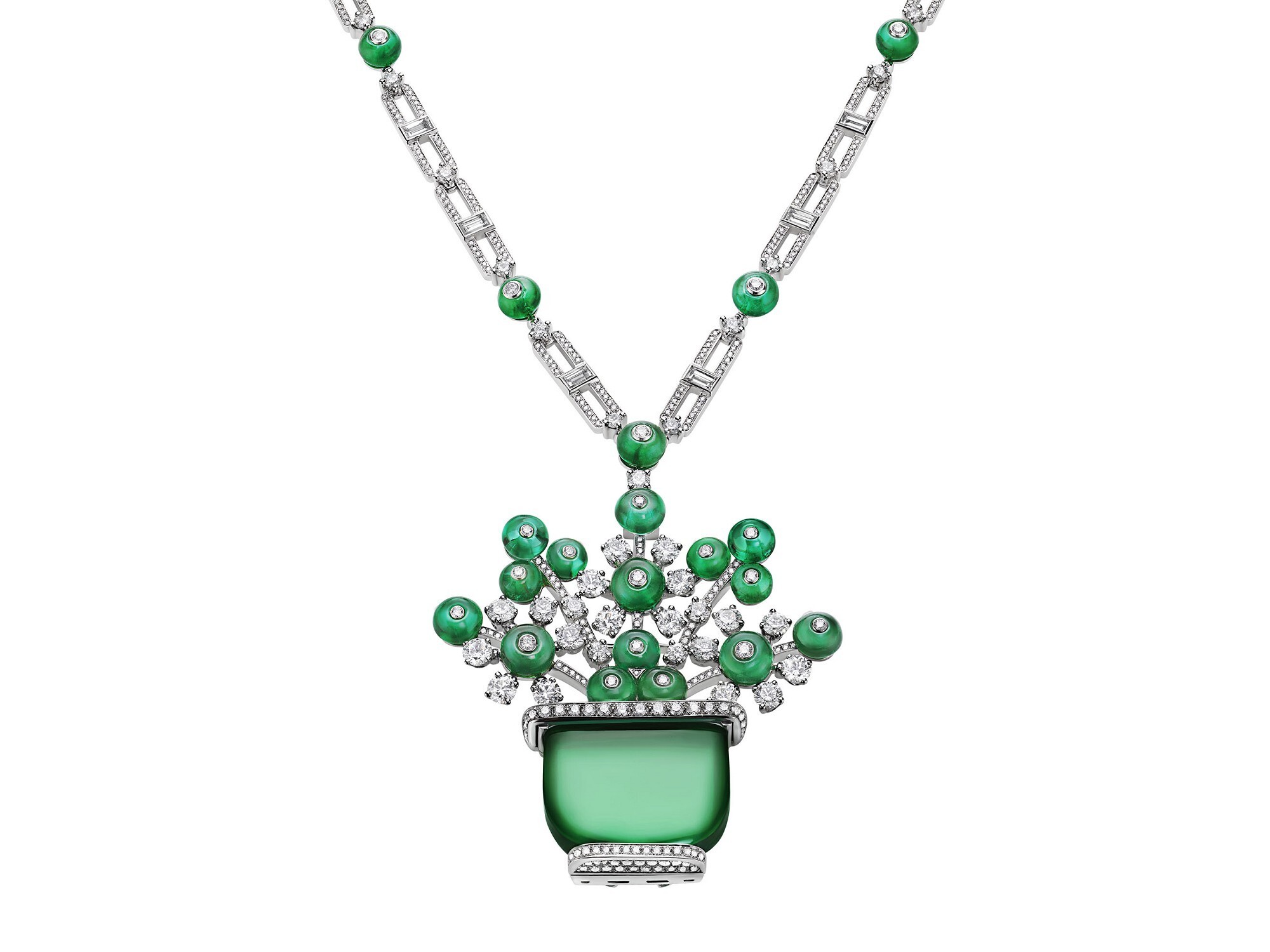 BVLGARI Roman Blooms necklace 25.20ct Zambian emerald